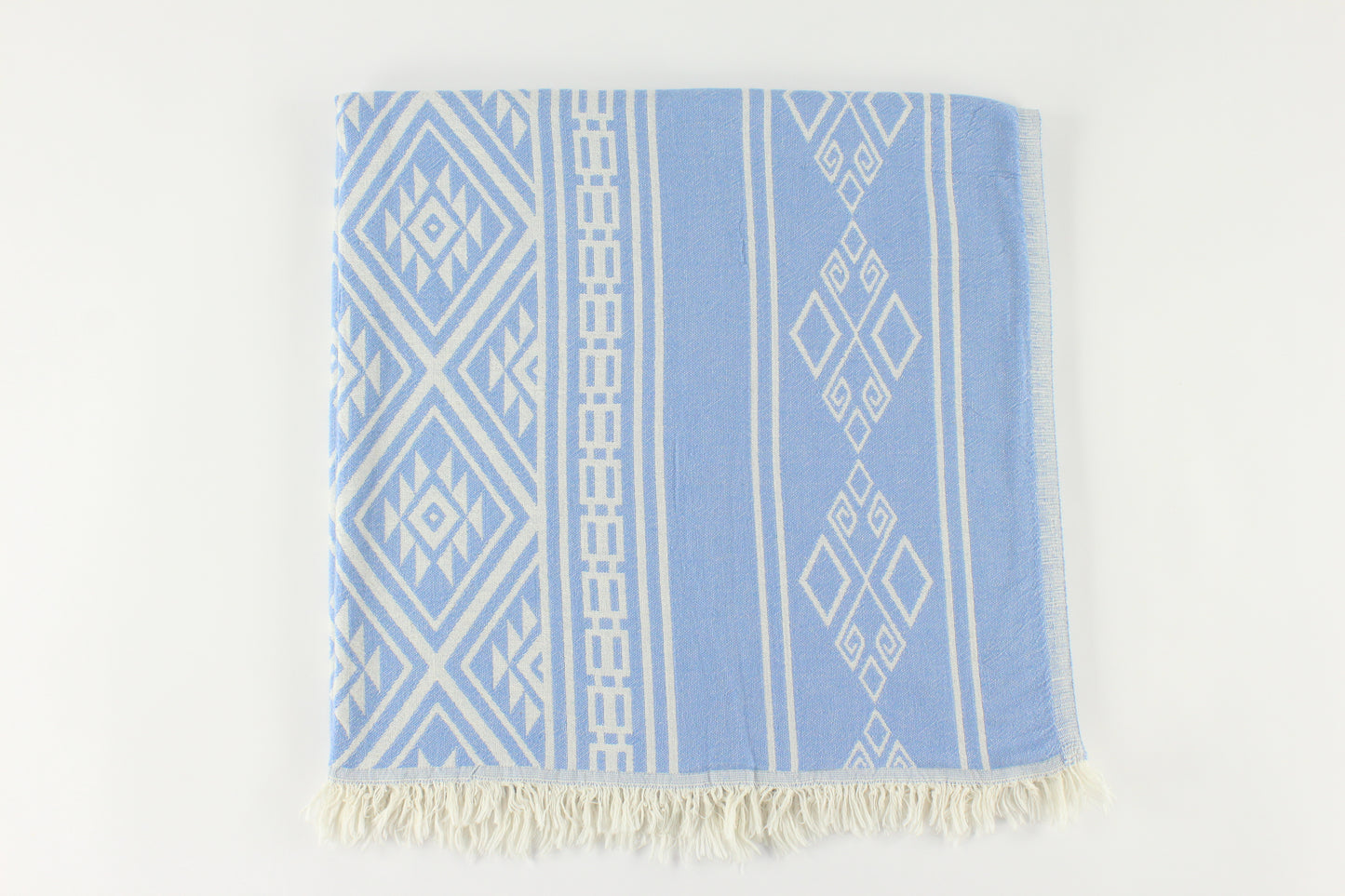 Premium Turkish Double Layer Kilim Towel Peshtemal Fouta (Blue)