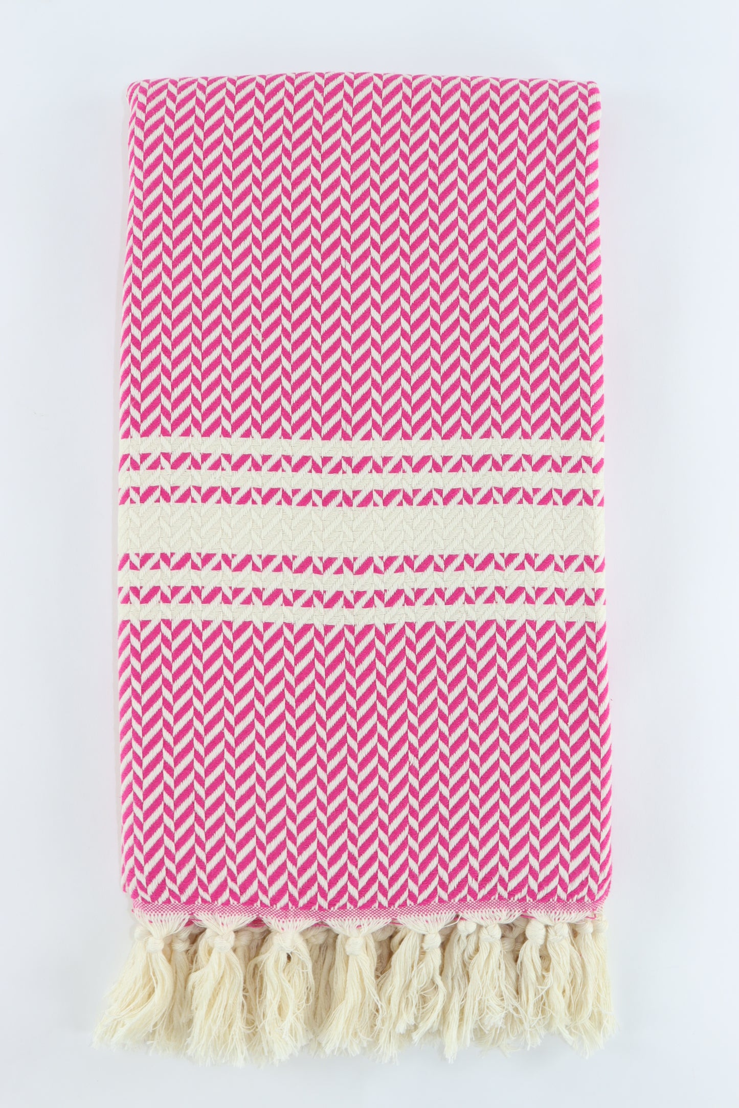 Premium Turkish Herringbone Towel Peshtemal Fouta (Fuchsia)