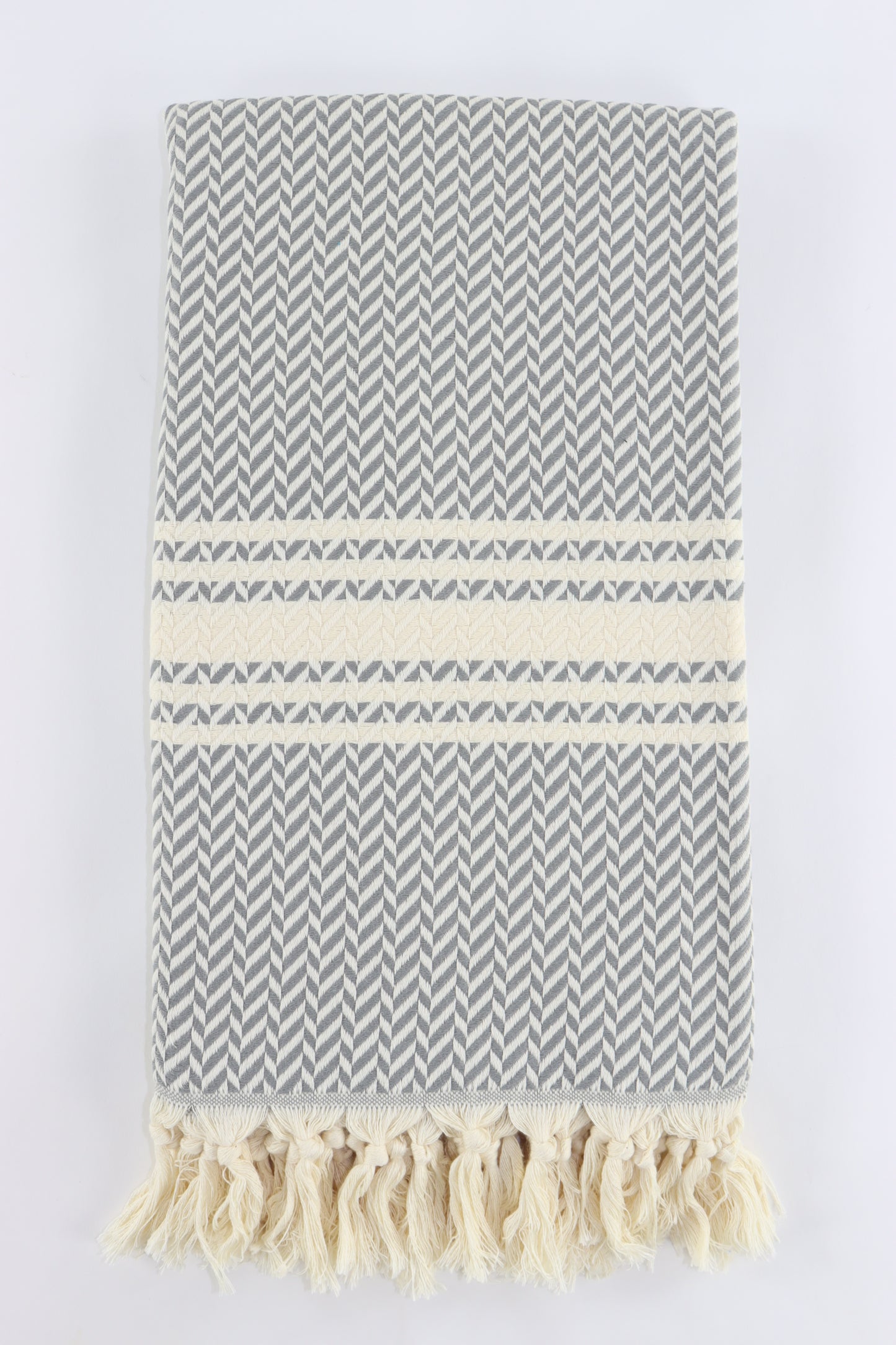 Premium Turkish Herringbone Towel Peshtemal Fouta (Gray)