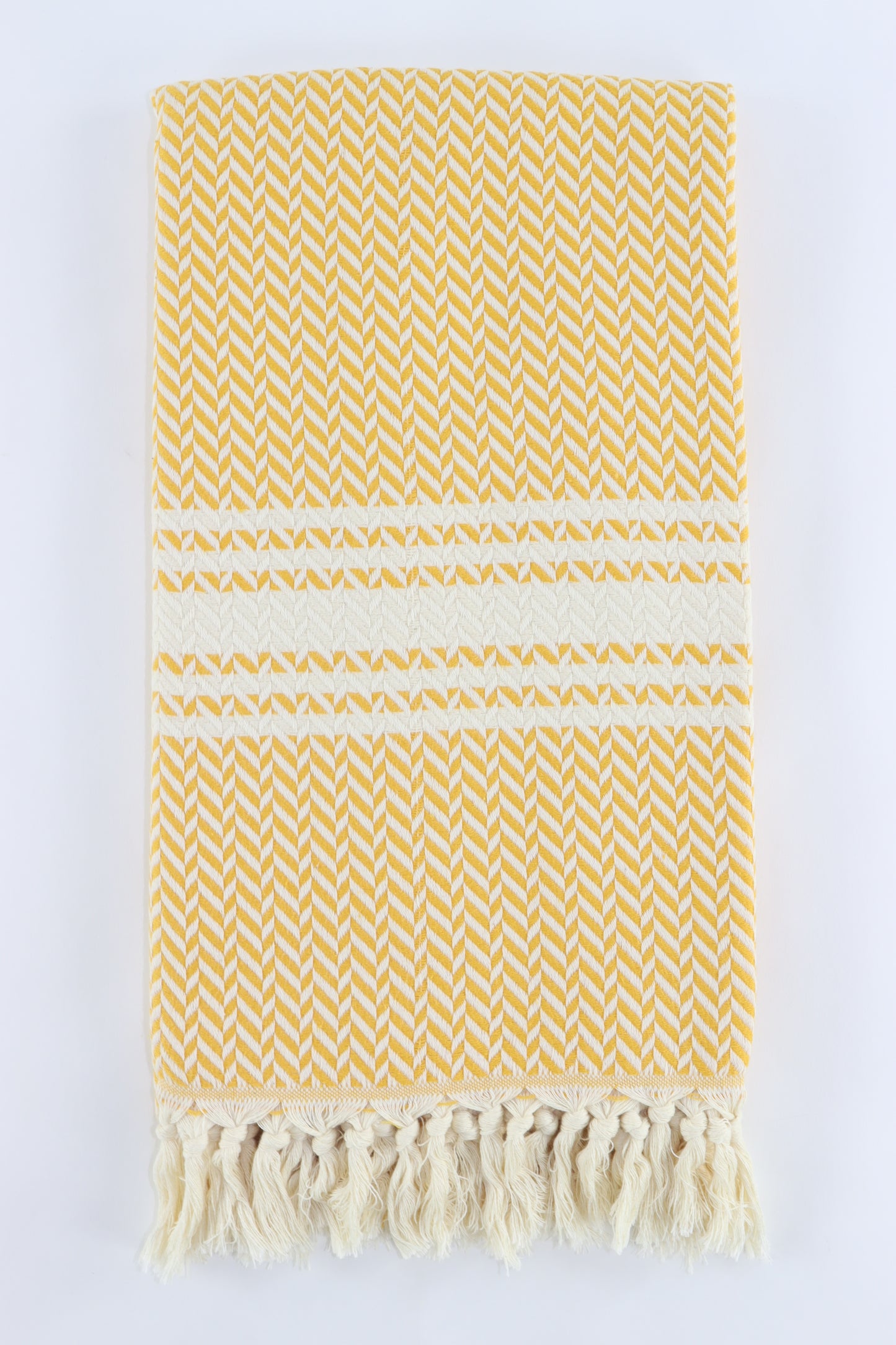 Premium Turkish Herringbone Towel Peshtemal Fouta (Mustard)