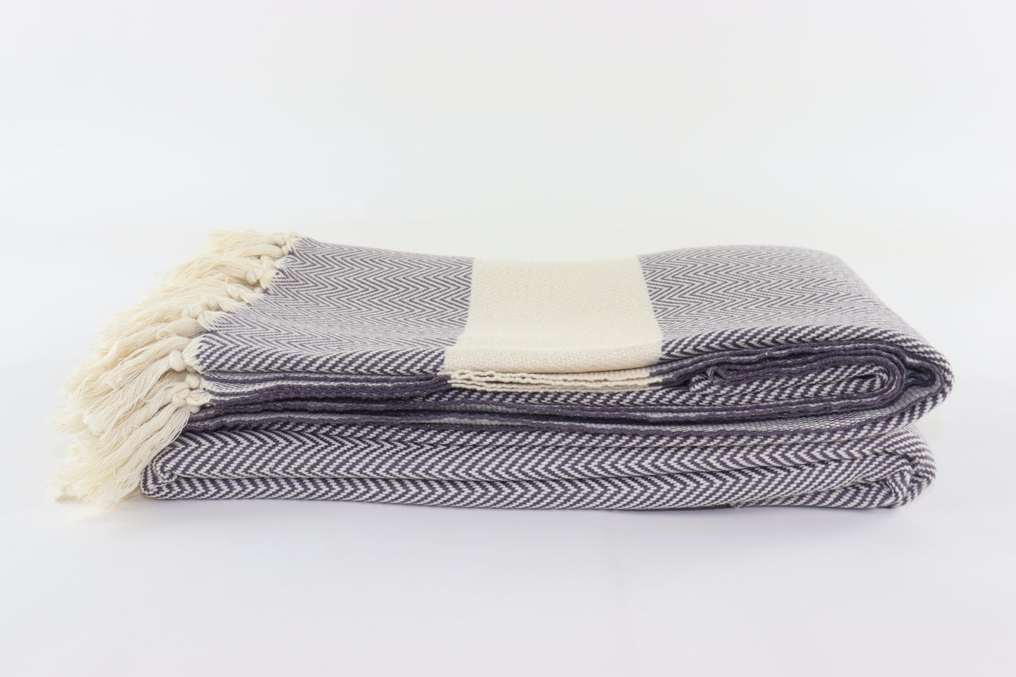 Premium Turkish Herringbone Blanket Throw (Dark Gray)
