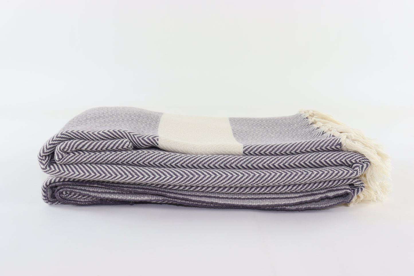 Premium Turkish Herringbone Blanket Throw (Dark Gray)