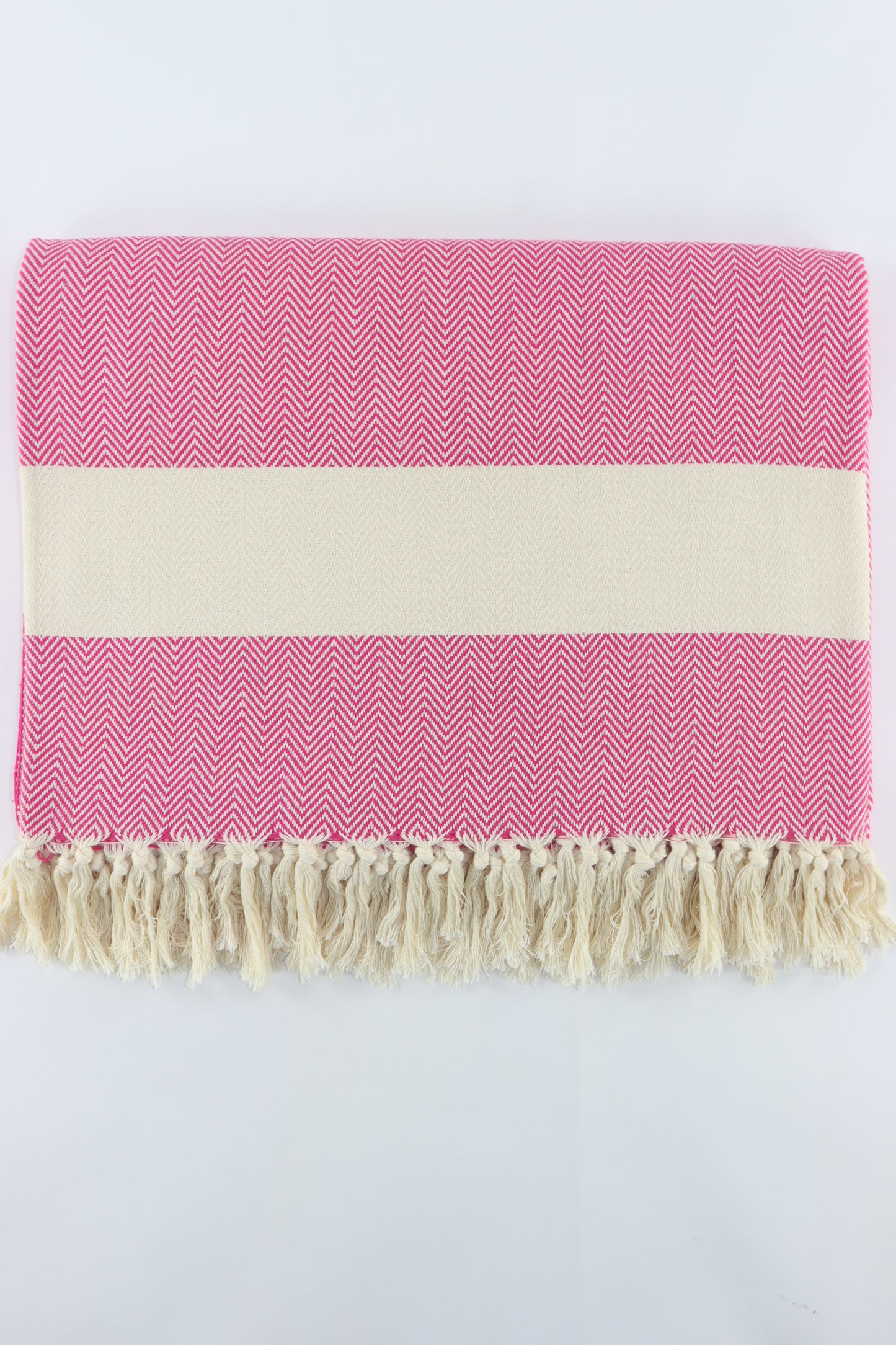 Premium Turkish Herringbone Blanket Throw (Fuchsia)