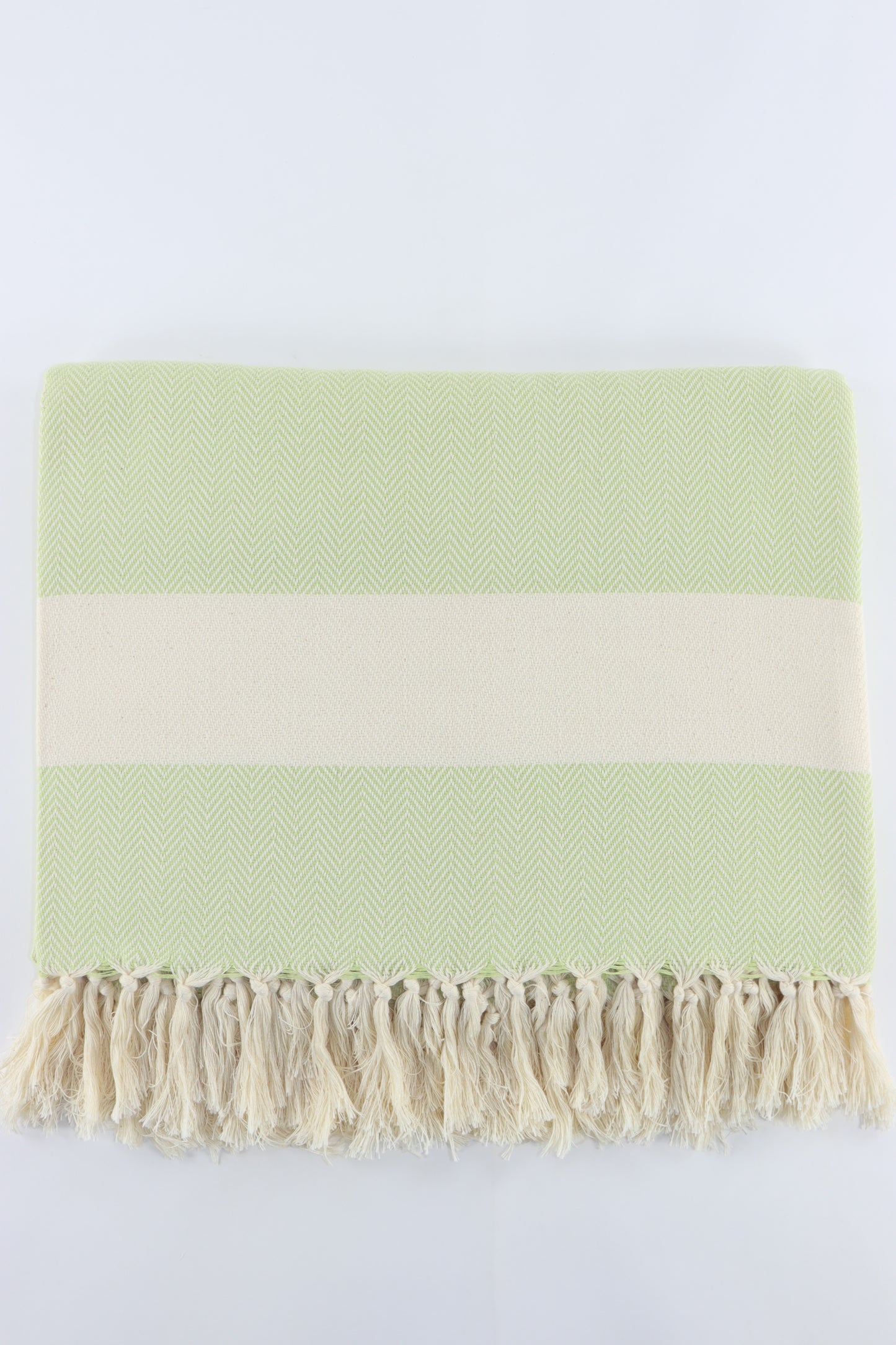 Premium Turkish Herringbone Blanket Throw (Pistachio Green)