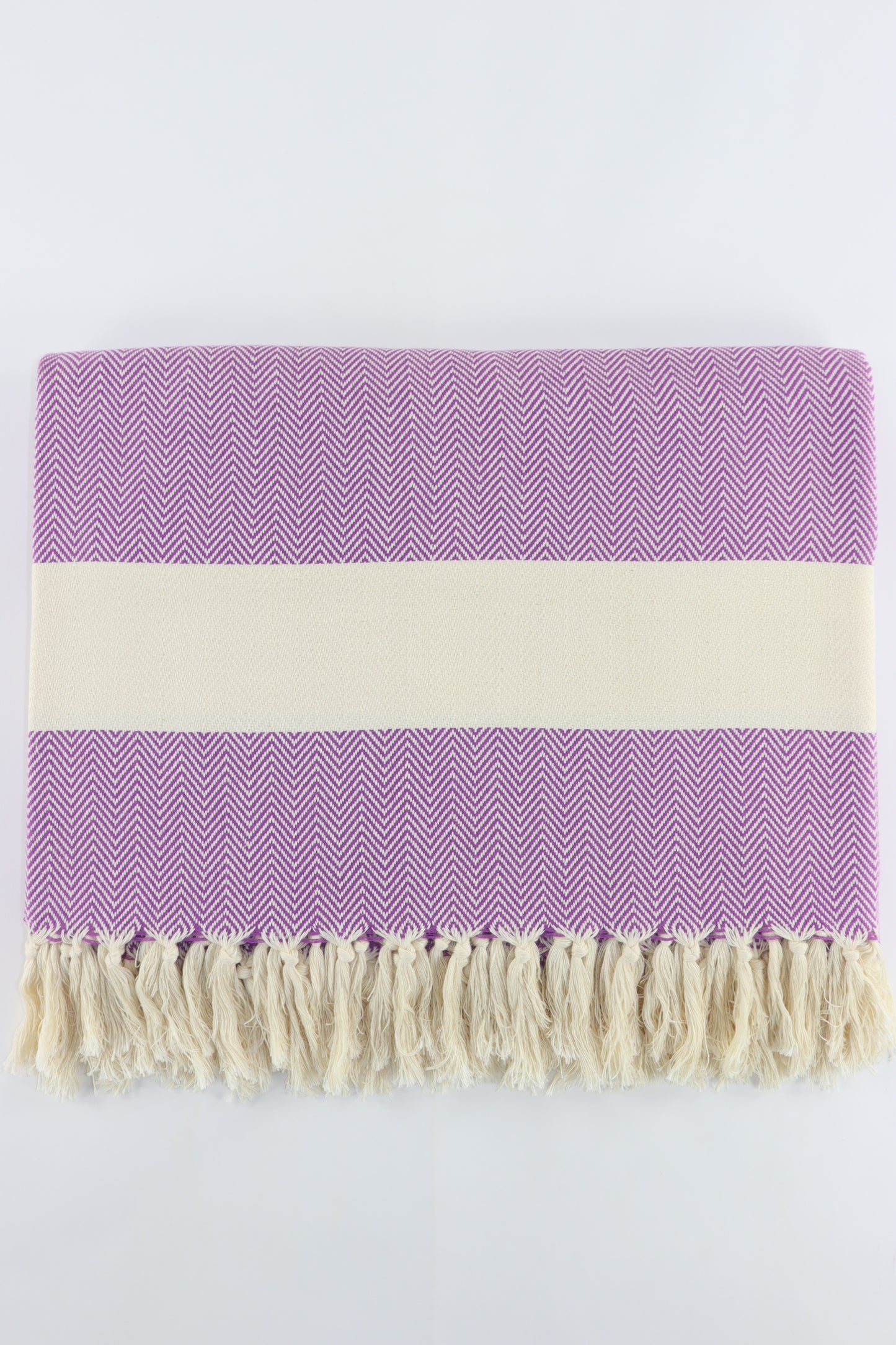 Premium Turkish Herringbone Blanket Throw (Purple)
