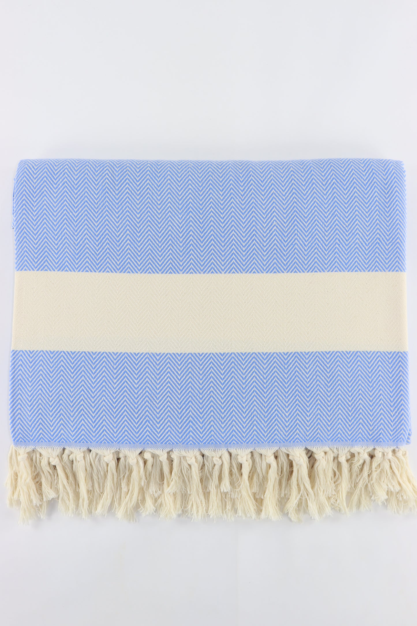 Premium Turkish Herringbone Blanket Throw (Blue)