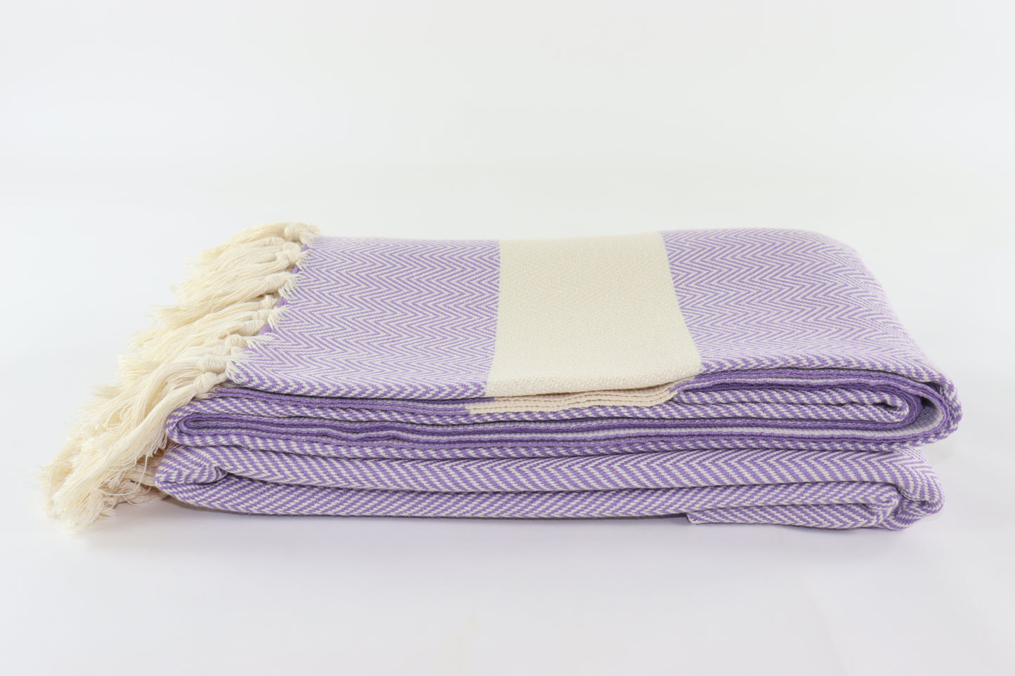 Premium Turkish Herringbone Blanket Throw (Lilac)