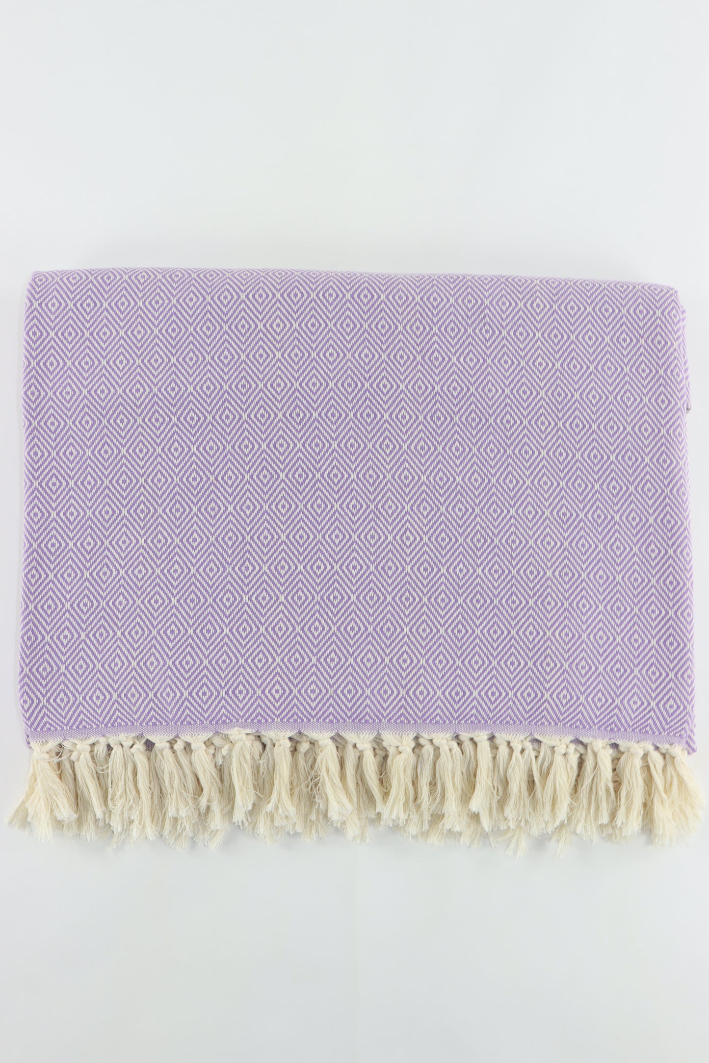 Premium Turkish Plain Diamond Blanket Throw (Lilac)