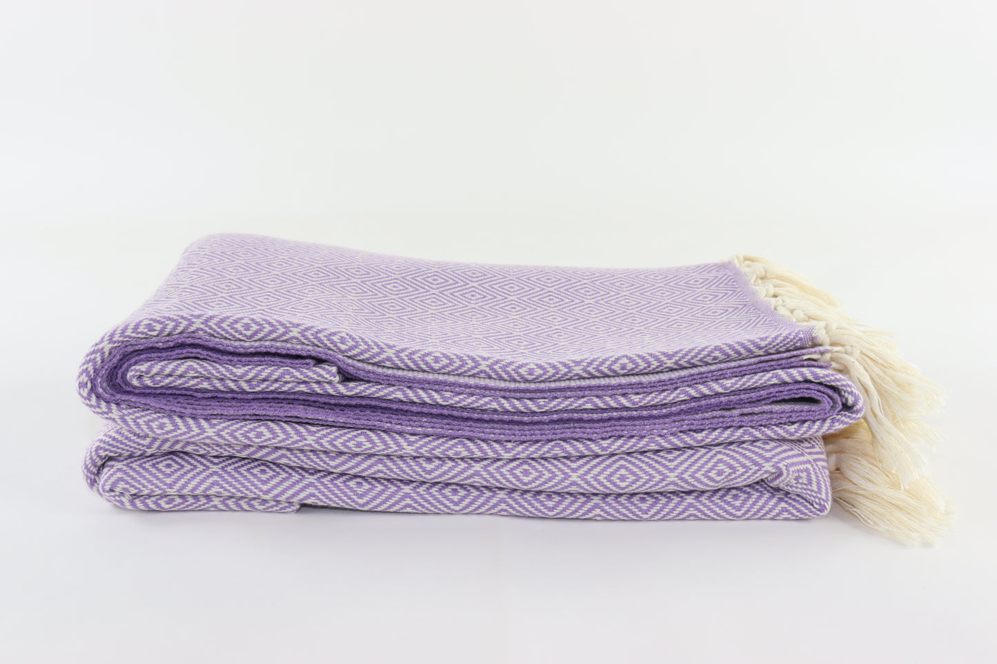 Premium Turkish Plain Diamond Blanket Throw (Lilac)