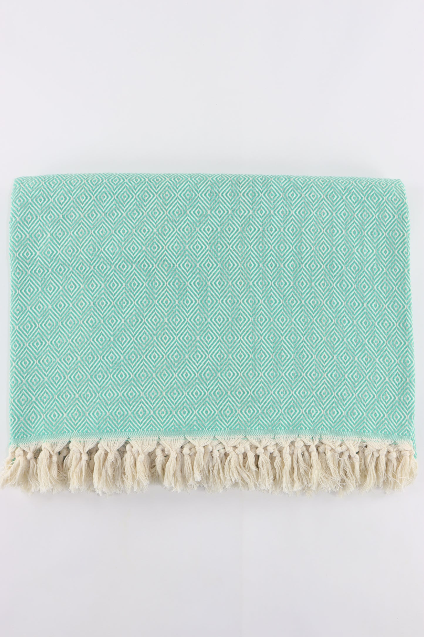 Premium Turkish Plain Diamond Blanket Throw (Seafoam Green)