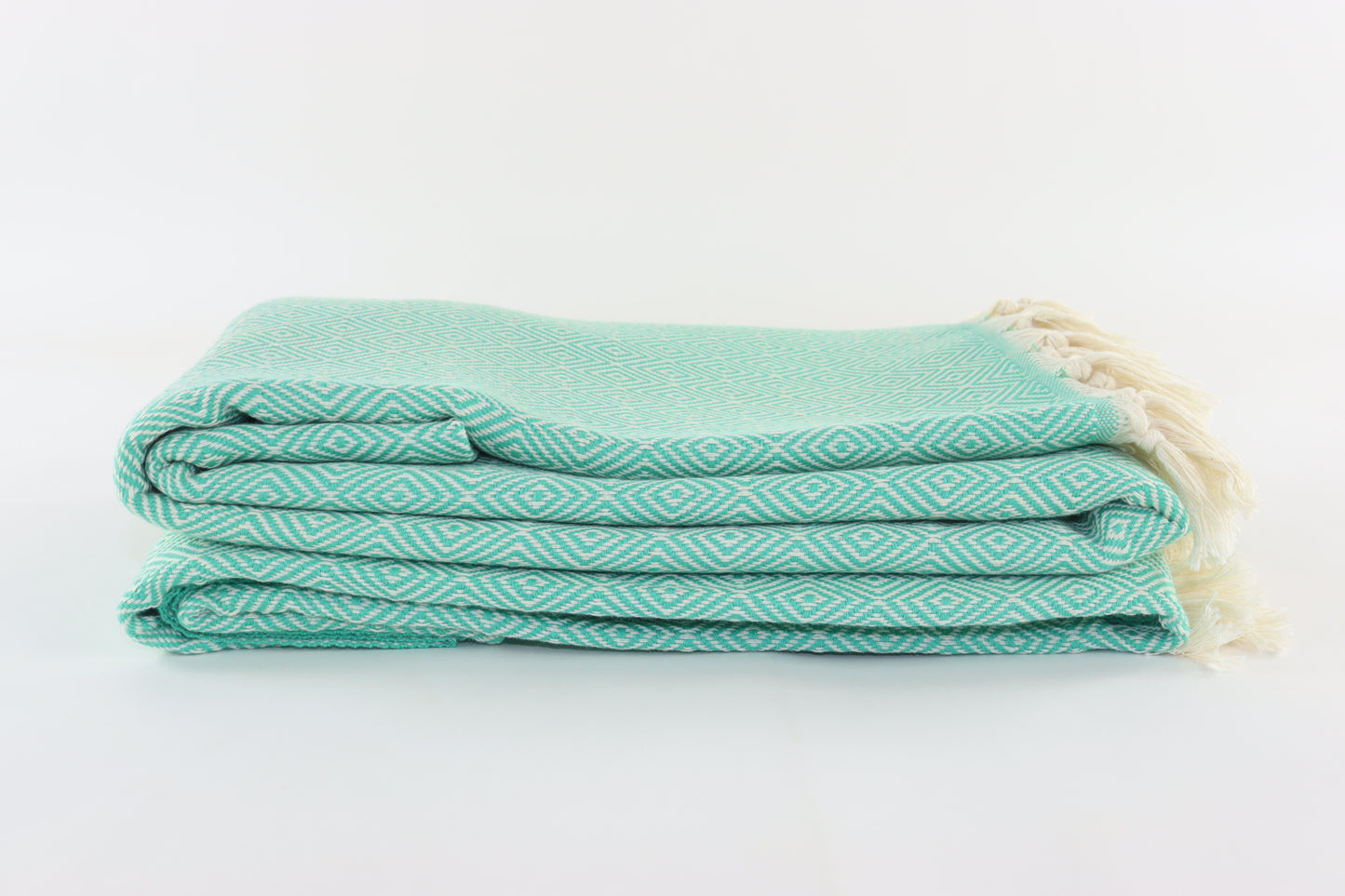 Premium Turkish Plain Diamond Blanket Throw (Seafoam Green)