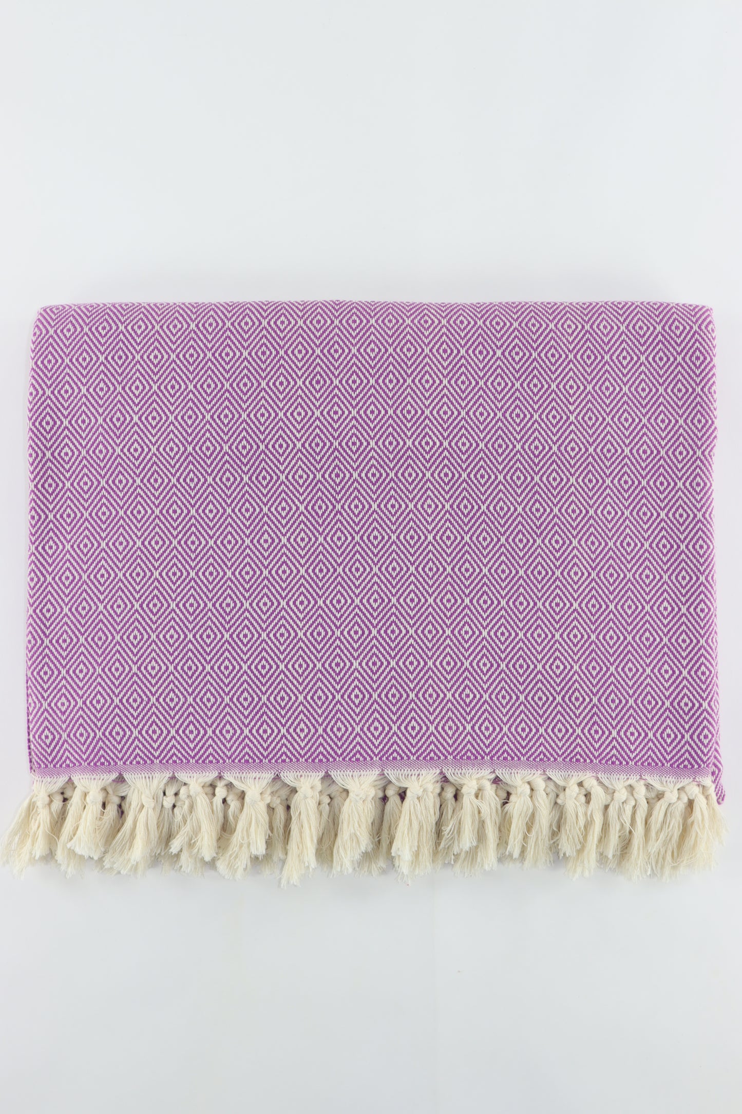 Premium Turkish Plain Diamond Blanket Throw (Purple)