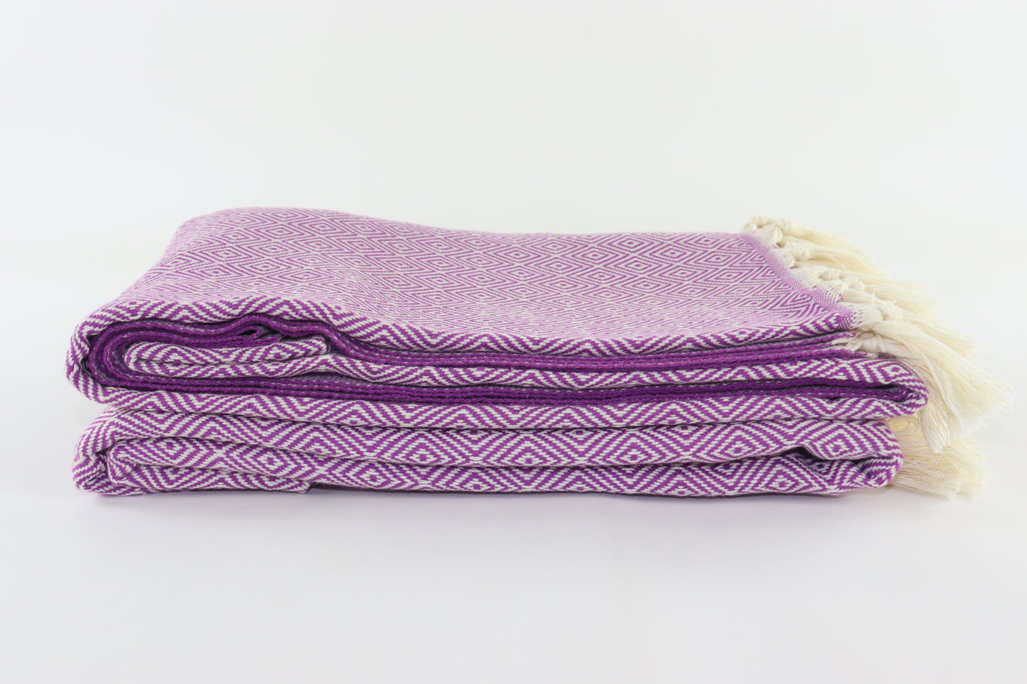 Premium Turkish Plain Diamond Blanket Throw (Purple)