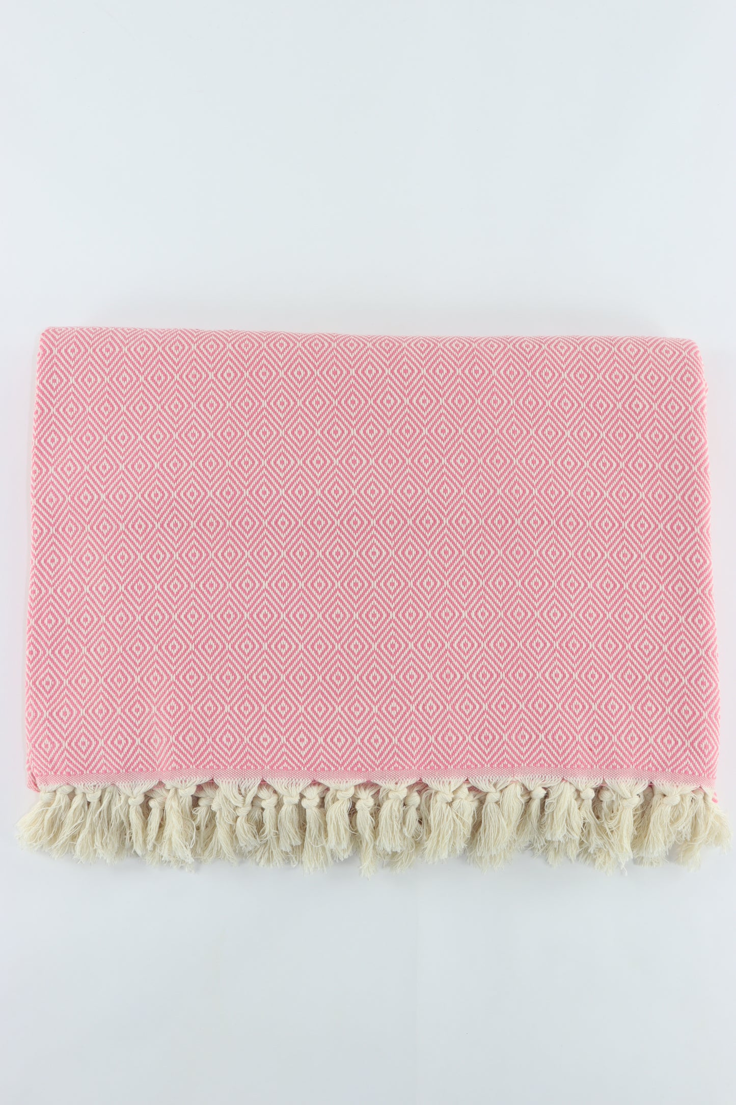 Premium Turkish Plain Diamond Blanket Throw (Pink)