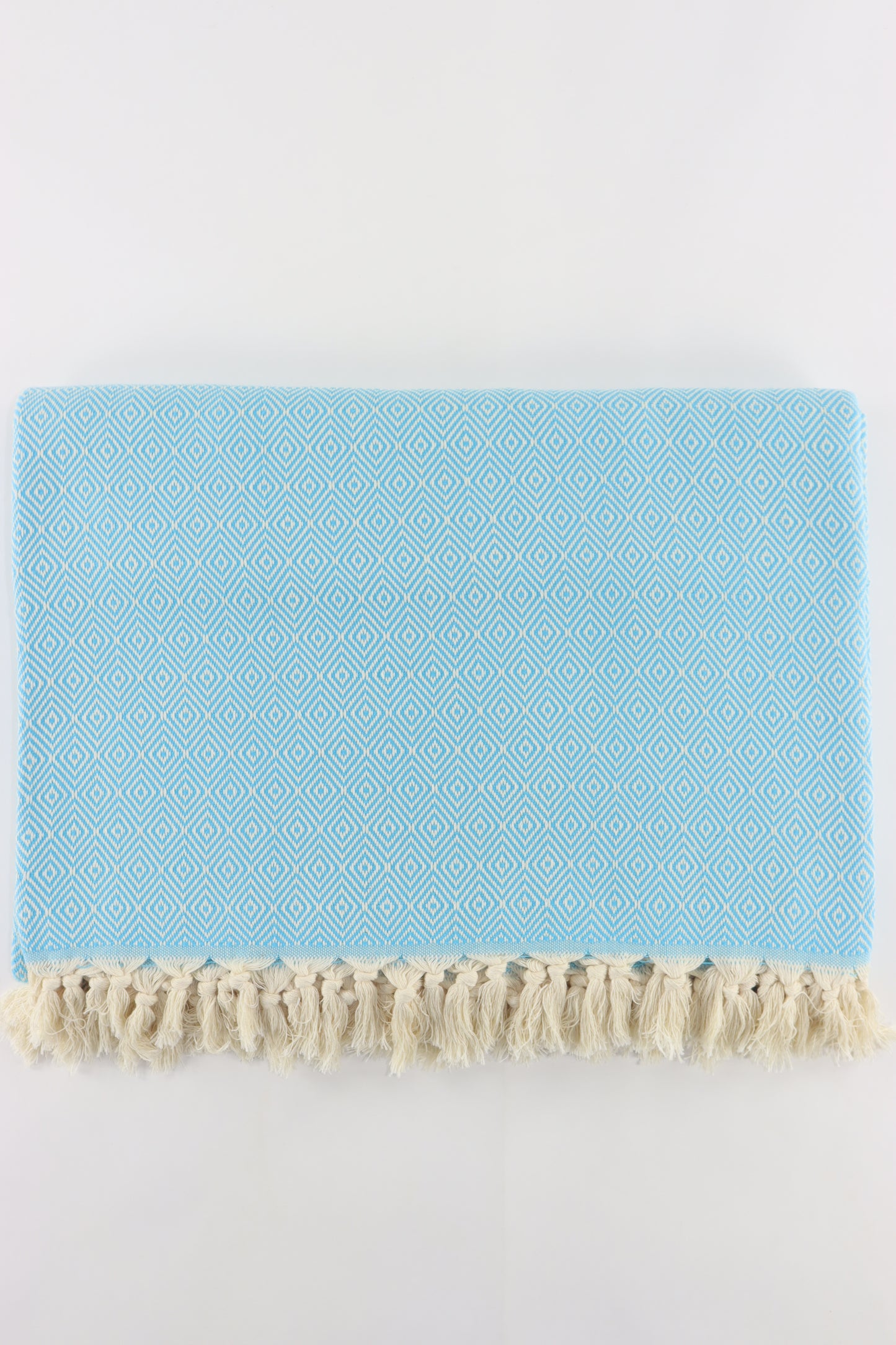 Premium Turkish Plain Diamond Blanket Throw (Turquoise)