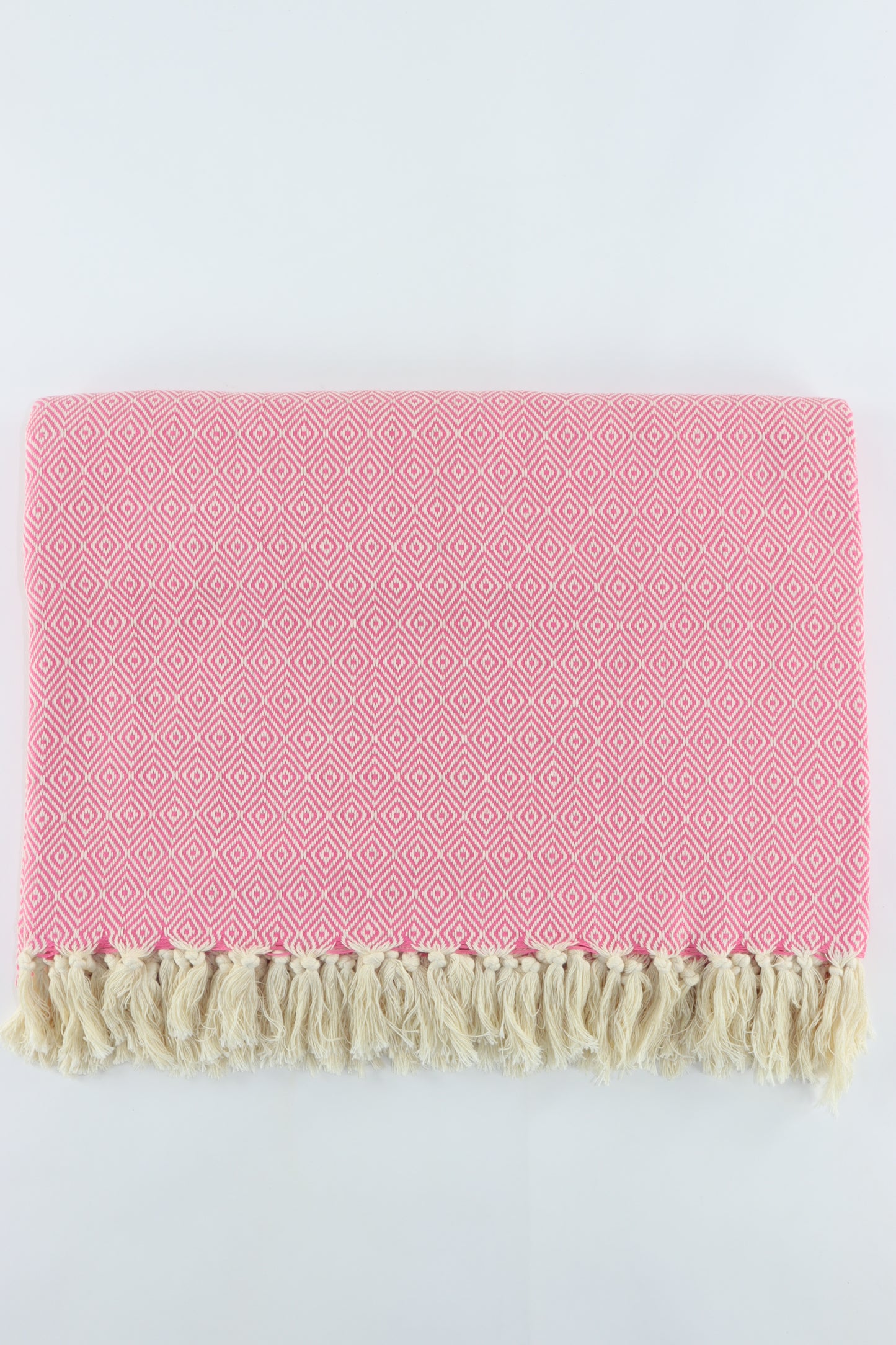 Premium Turkish Plain Diamond Blanket Throw (Pink)
