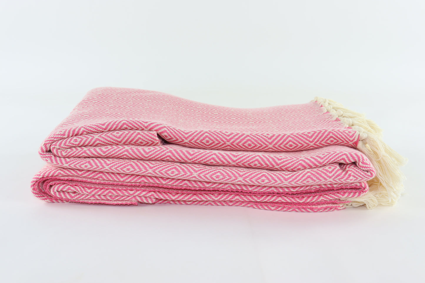 Premium Turkish Plain Diamond Blanket Throw (Pink)