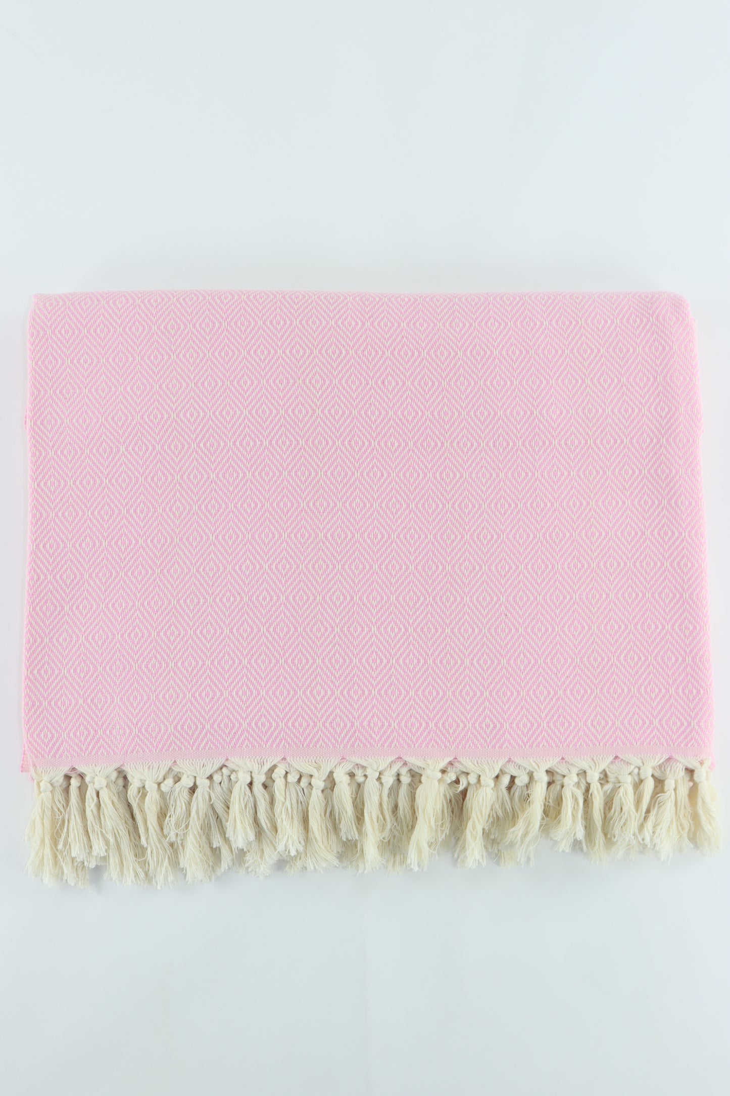 Premium Turkish Plain Diamond Blanket Throw (Light Pink)