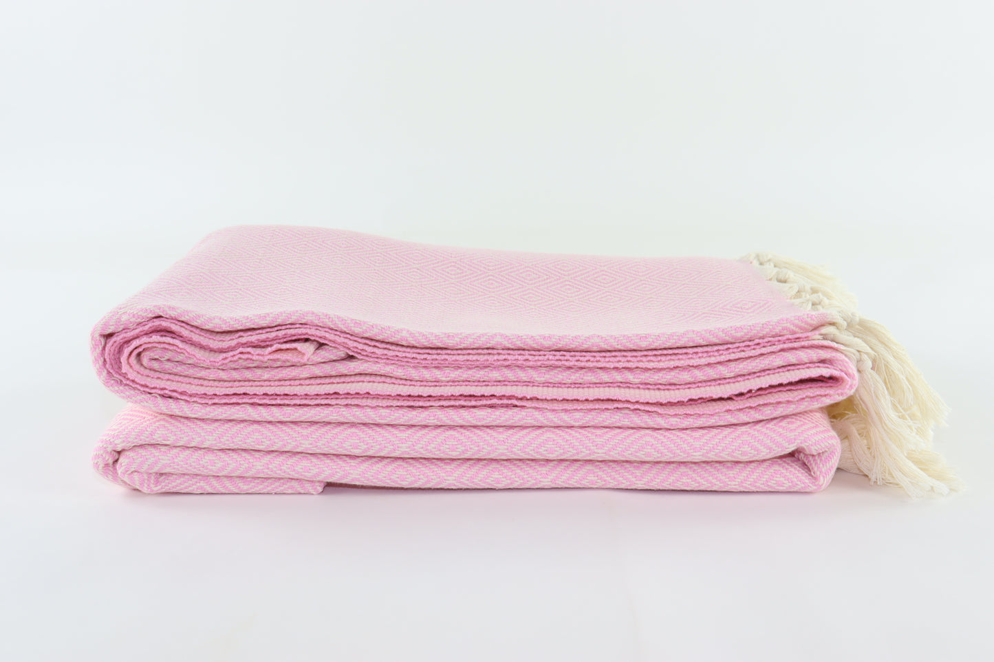 Premium Turkish Plain Diamond Blanket Throw (Light Pink)