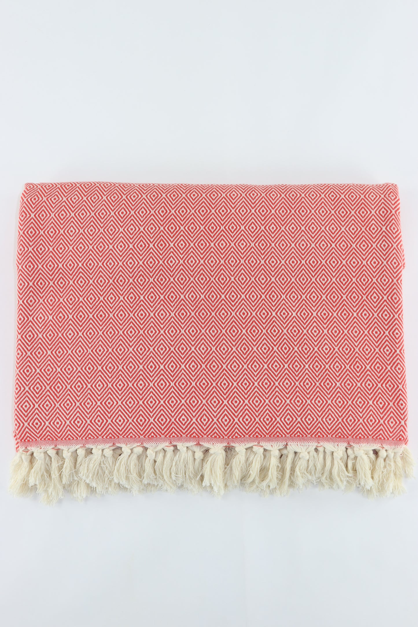 Premium Turkish Plain Diamond Blanket Throw (Red)