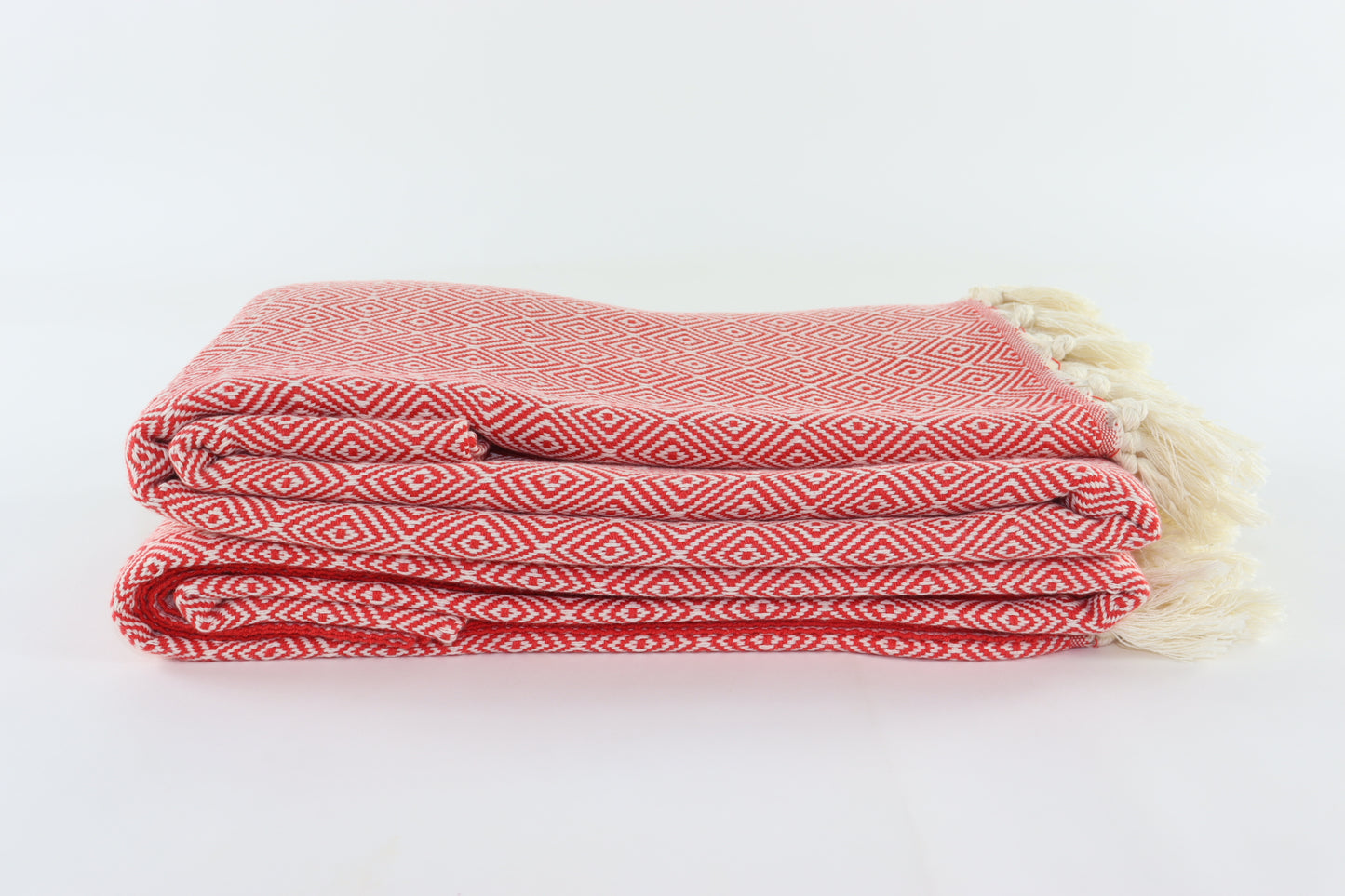 Premium Turkish Plain Diamond Blanket Throw (Red)
