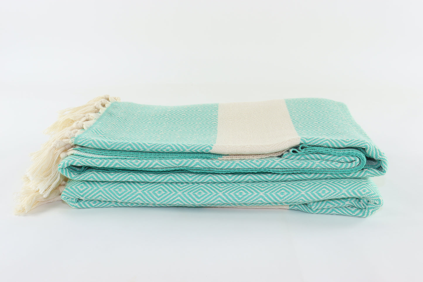Premium Turkish Diamond Blanket Throw (Seafoam Green)