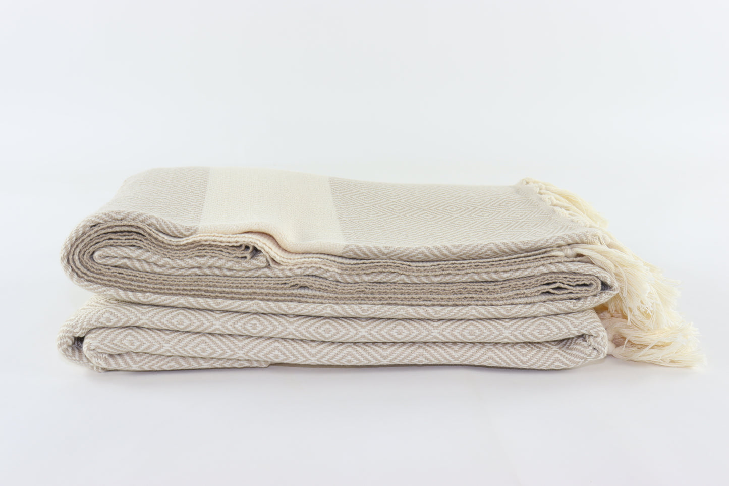 Premium Turkish Diamond Blanket Throw (Beige)