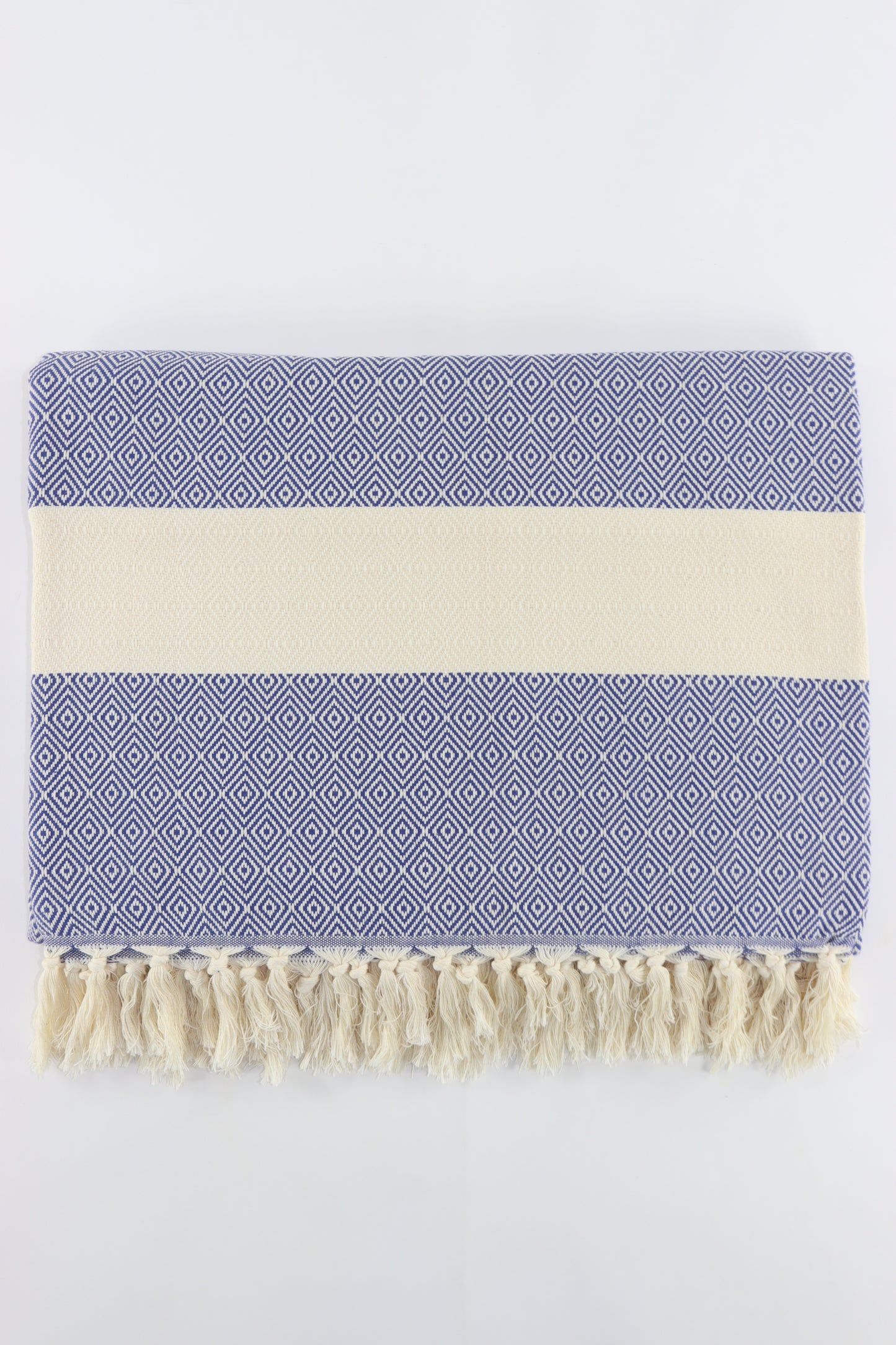 Premium Turkish Diamond Blanket Throw (Navy Blue)
