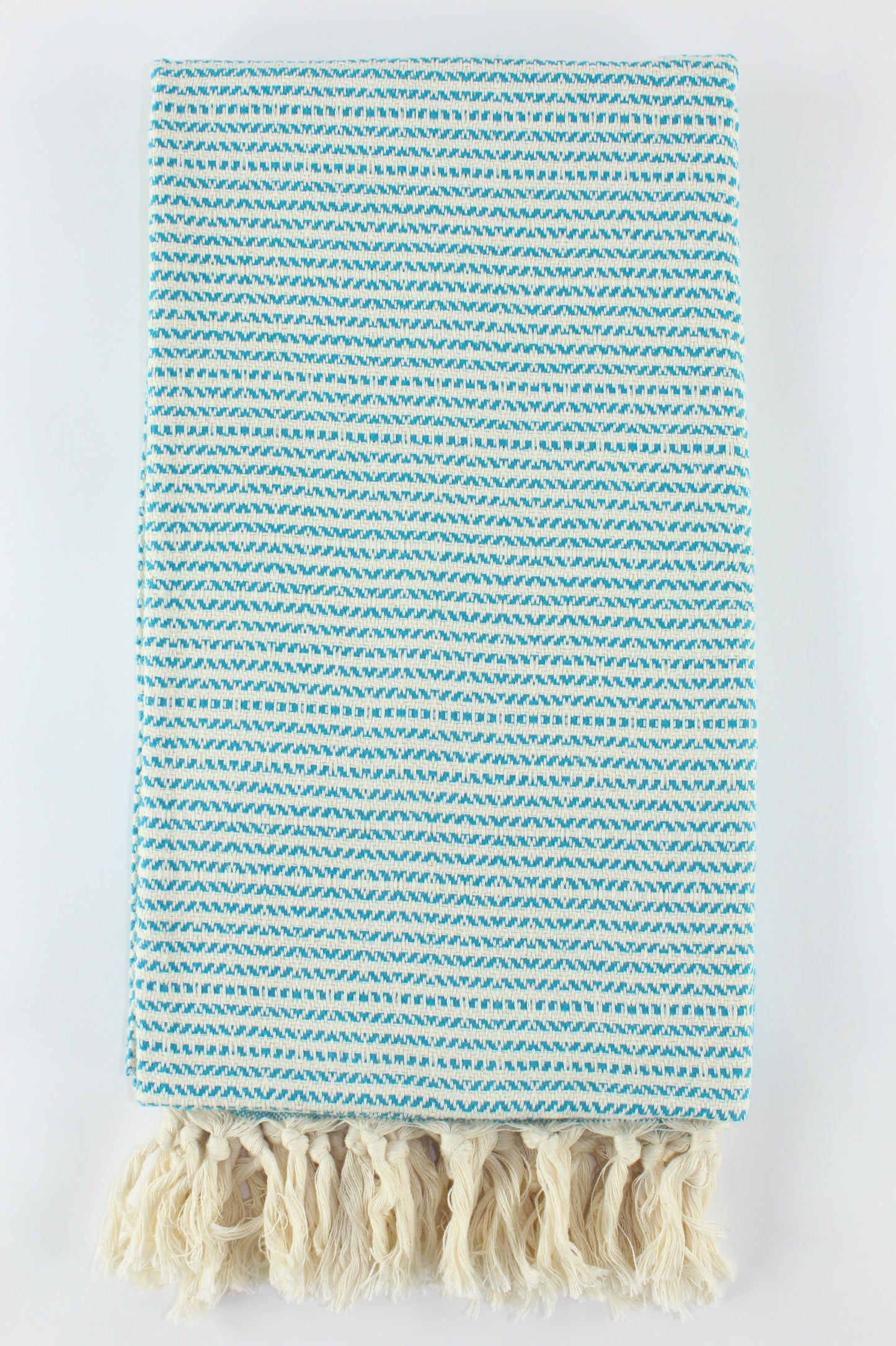 Premium Turkish Striped Diamond Towel Peshtemal Fouta (Teal)