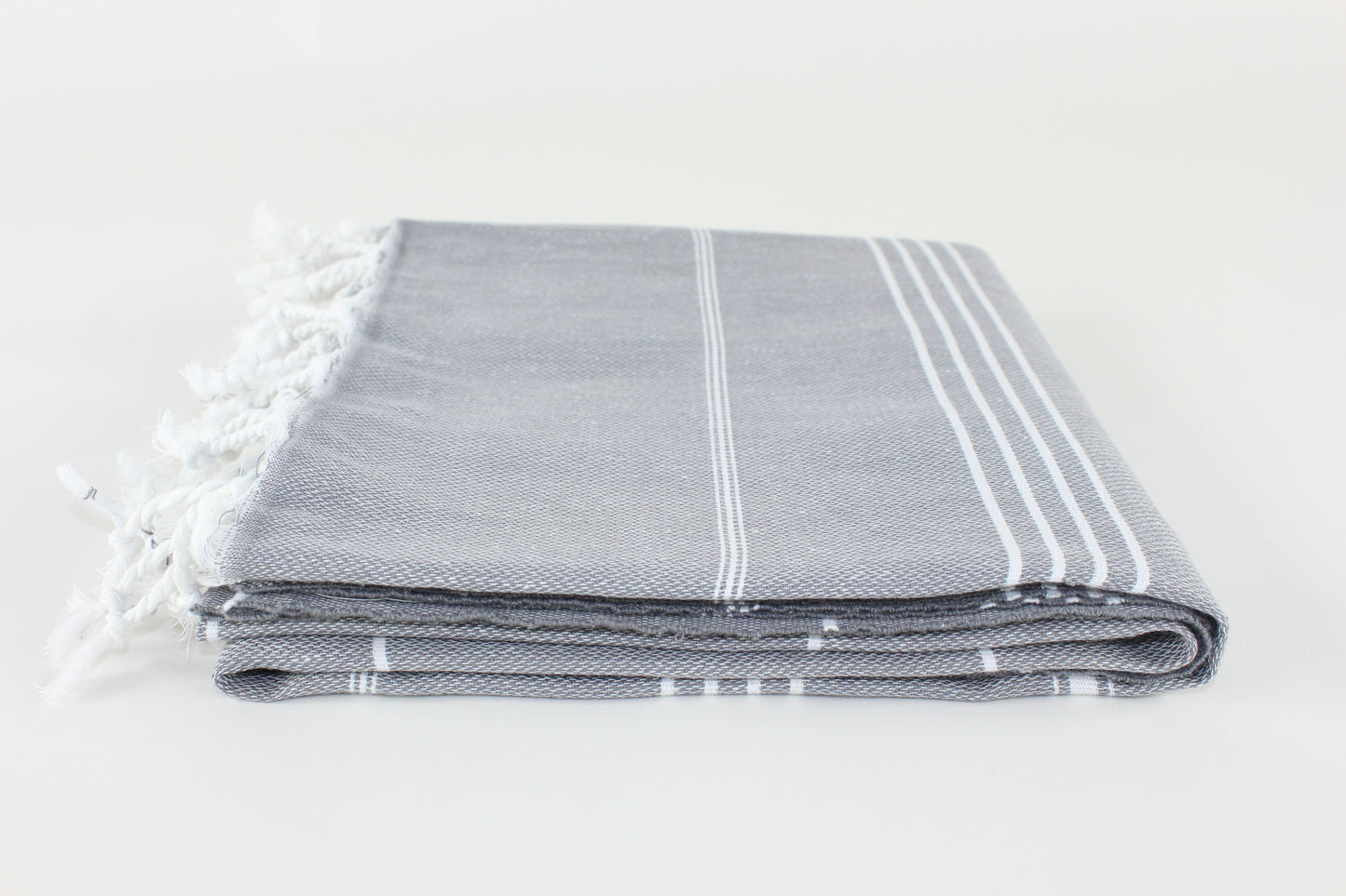 Premium Turkish Classic Striped Towel Peshtemal Fouta (Gray)