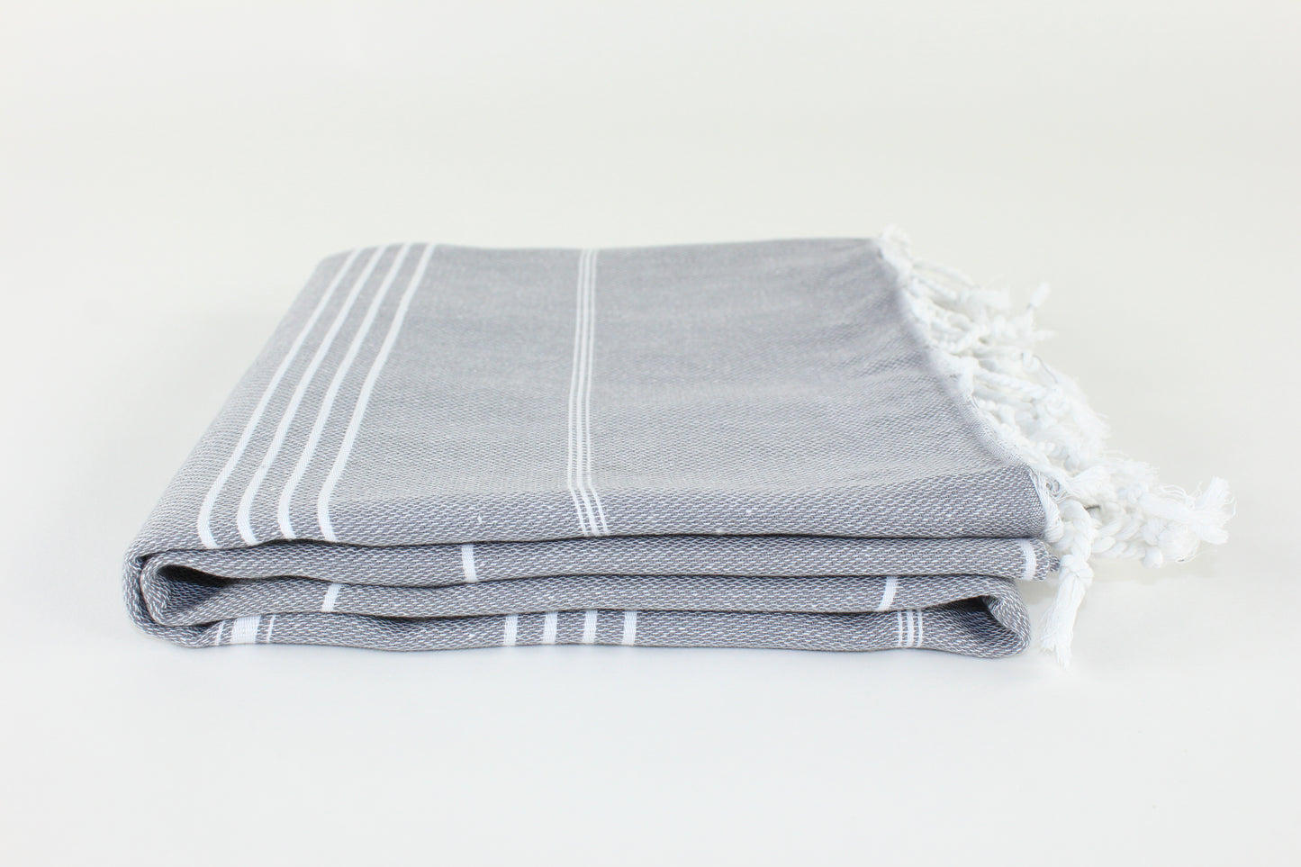 Premium Turkish Classic Striped Towel Peshtemal Fouta (Gray)