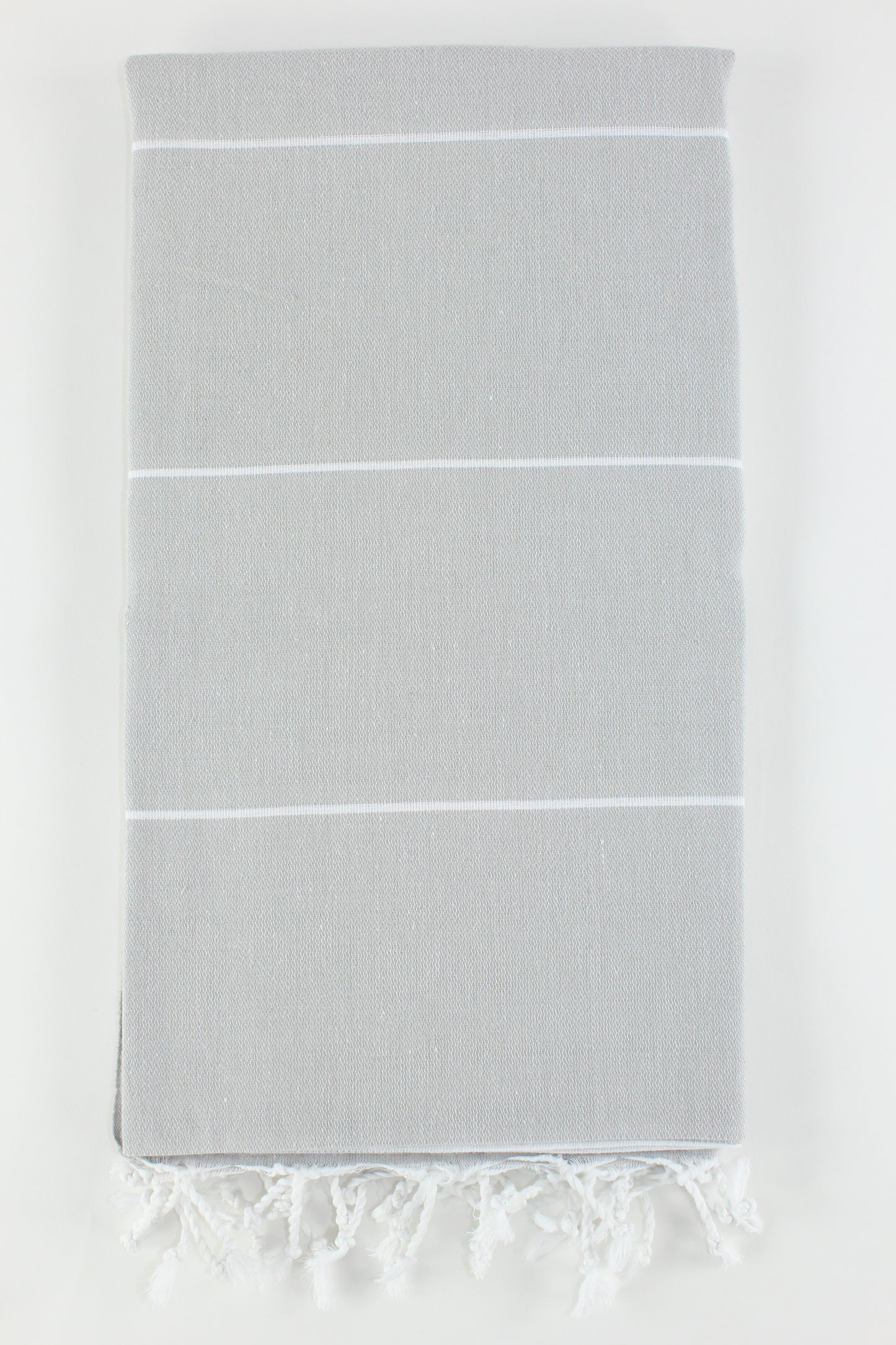 Premium Turkish Classic Striped Towel Peshtemal Fouta (Light Gray)