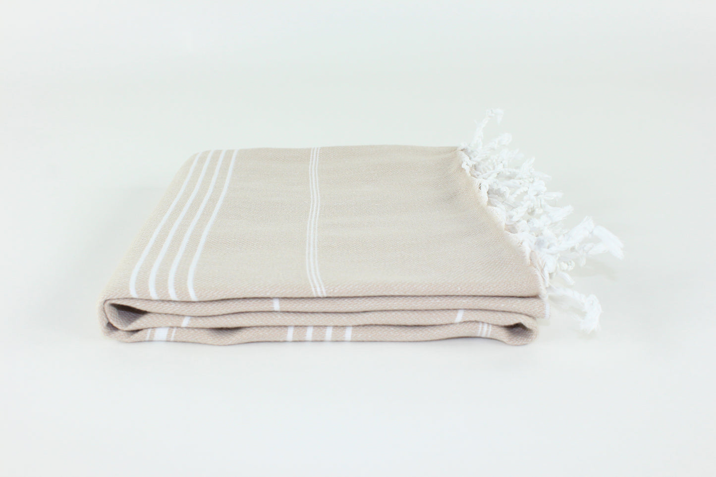 Premium Turkish Classic Striped Towel Peshtemal Fouta (Beige)