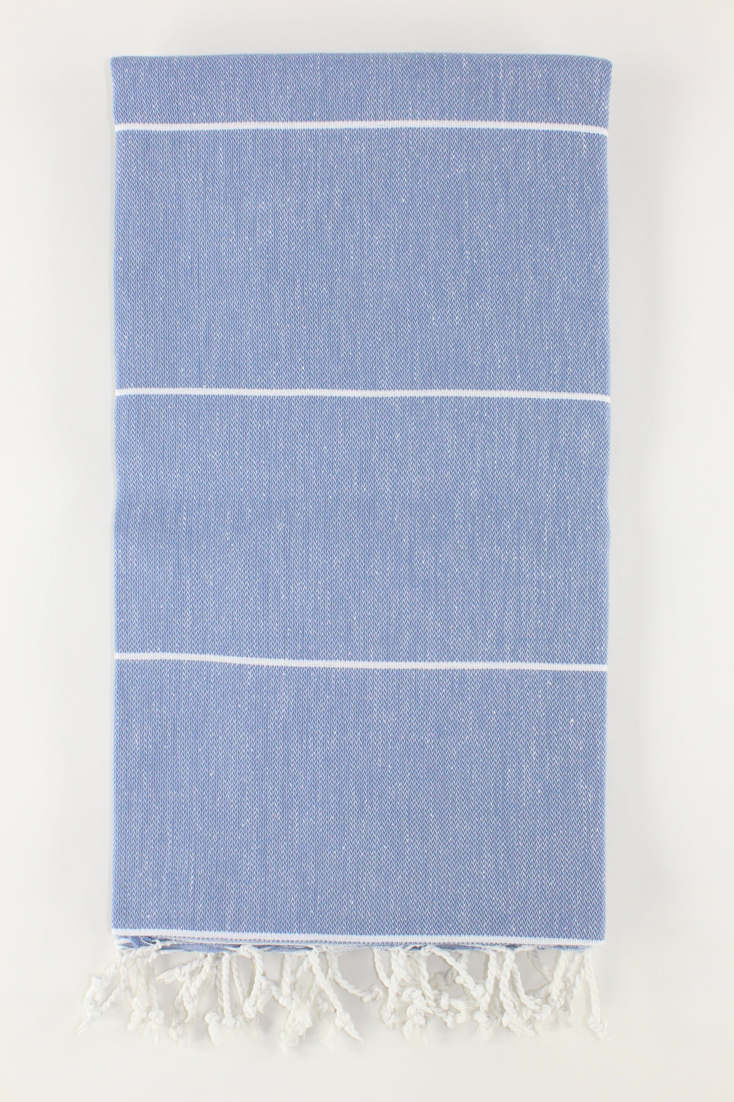 Premium Turkish Classic Striped Towel Peshtemal Fouta (Denim Blue)