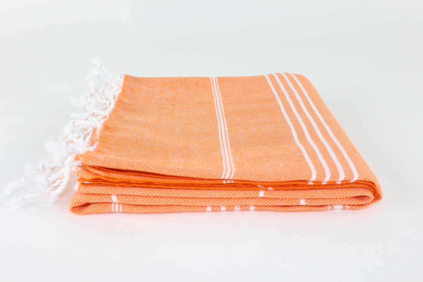 Premium Turkish Classic Striped Towel Peshtemal Fouta (Orange)
