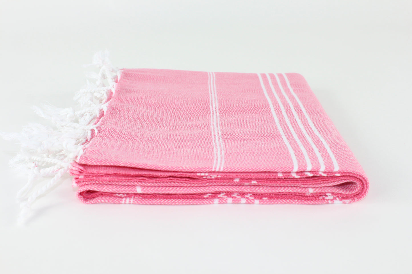 Premium Turkish Classic Striped Towel Peshtemal Fouta (Candy Pink)