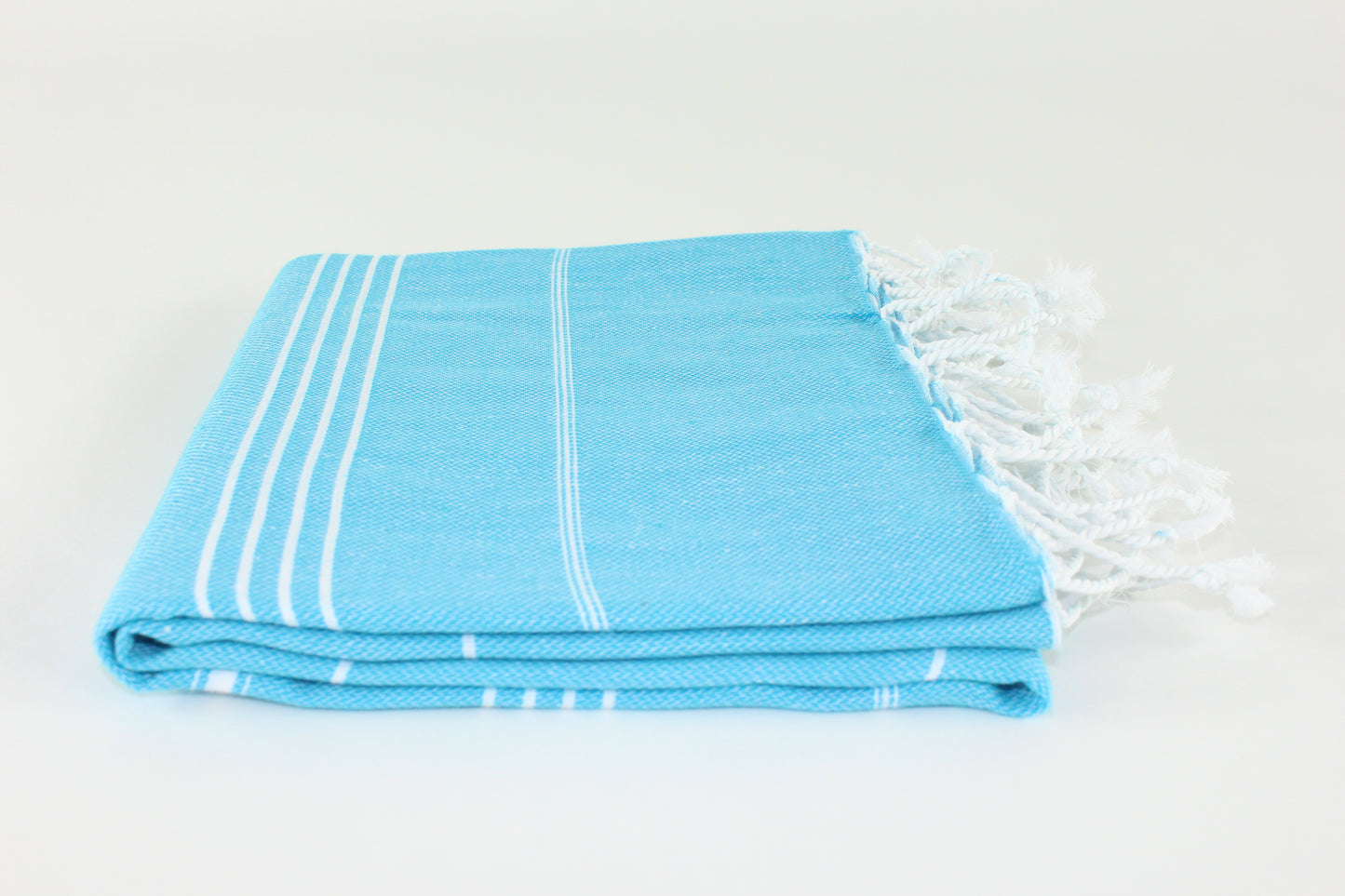 Premium Turkish Classic Striped Towel Peshtemal Fouta (Turquoise Blue)