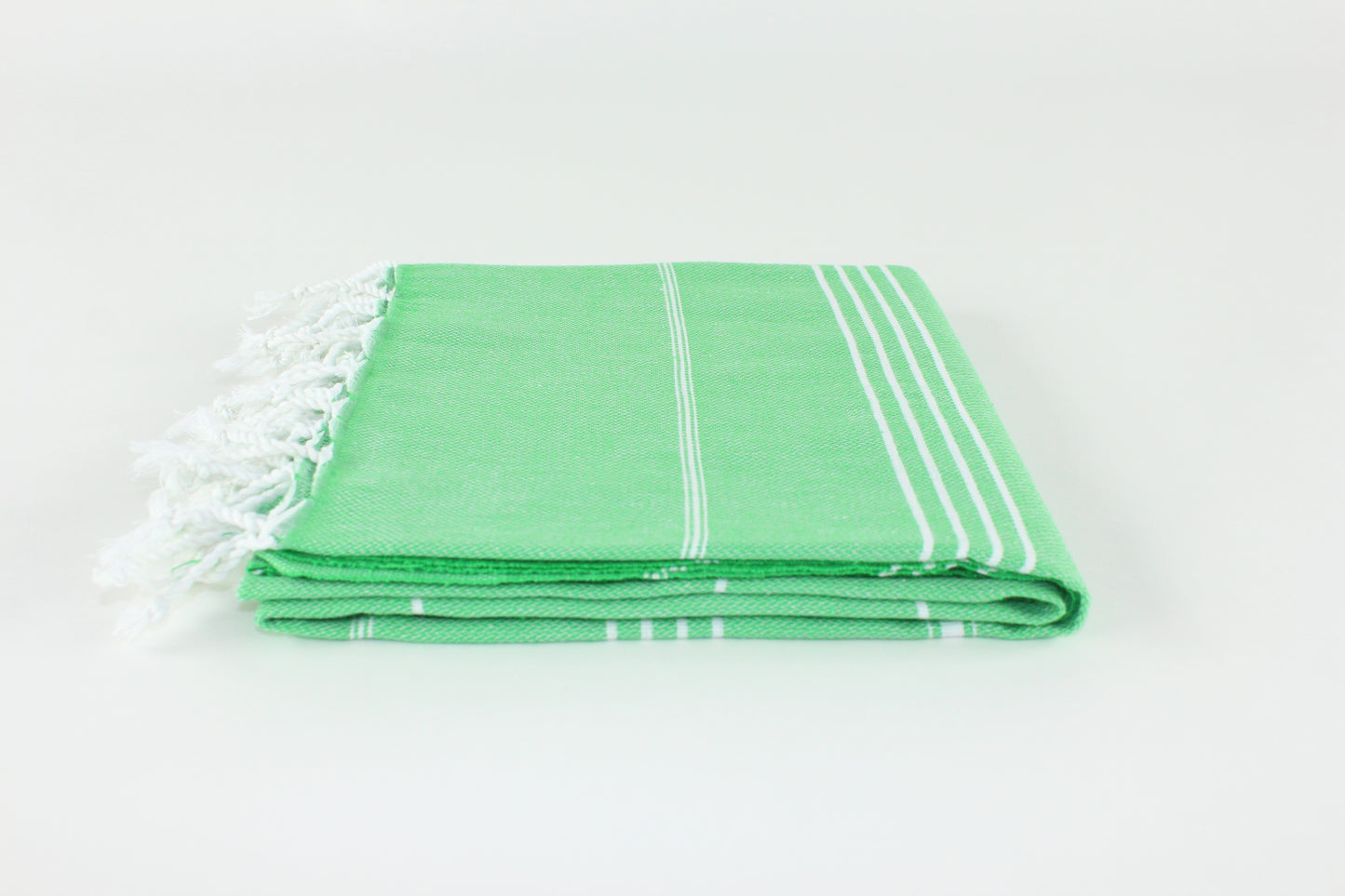 Premium Turkish Classic Striped Towel Peshtemal Fouta (Benetton Green)