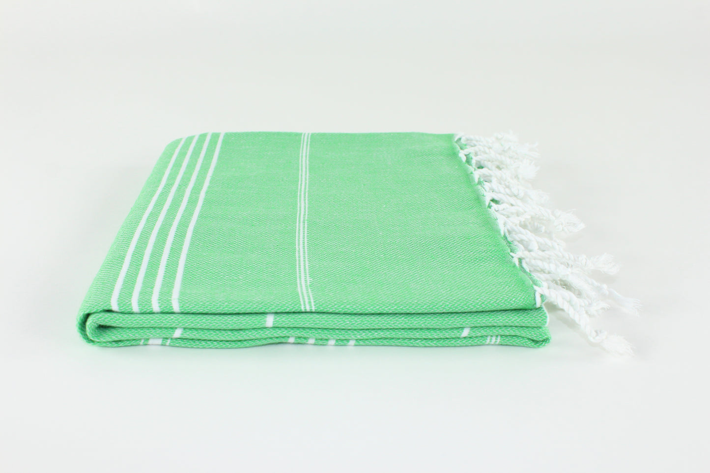 Premium Turkish Classic Striped Towel Peshtemal Fouta (Benetton Green)