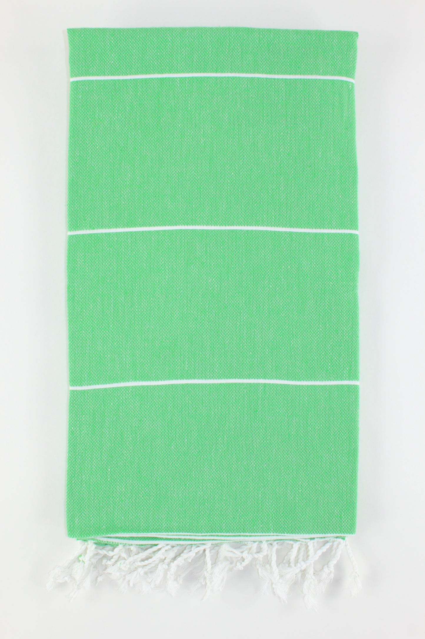 Premium Turkish Classic Striped Towel Peshtemal Fouta (Benetton Green)