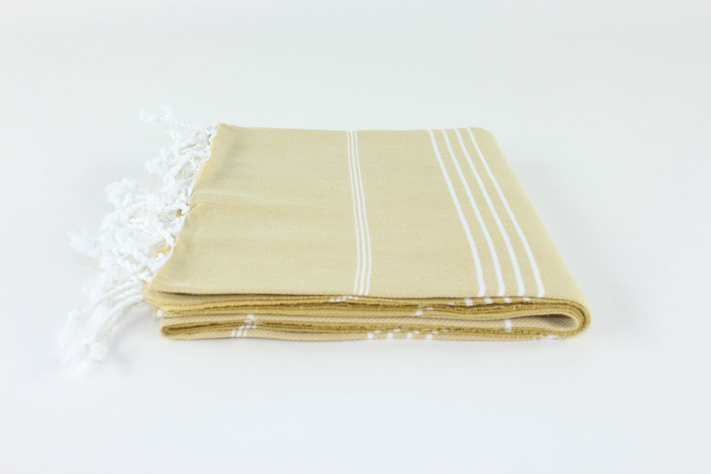 Premium Turkish Classic Striped Towel Peshtemal Fouta (Mustard)