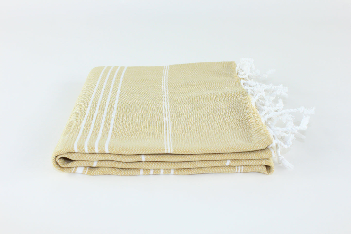 Premium Turkish Classic Striped Towel Peshtemal Fouta (Mustard)