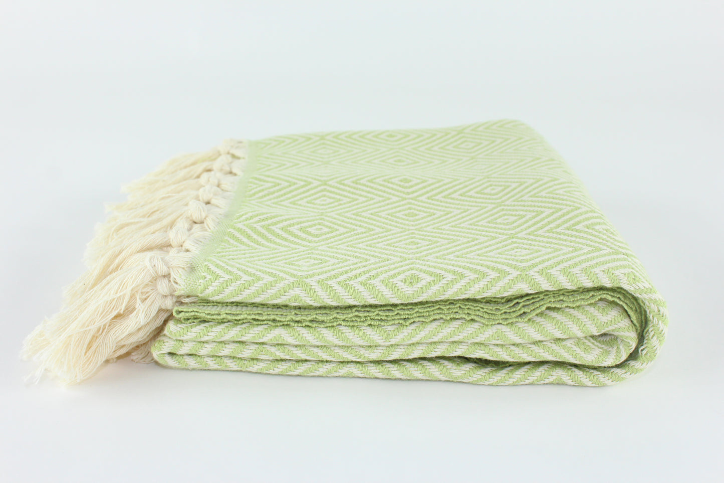 Premium Turkish Plain Diamond Towel Peshtemal Fouta (Light Pistachio)