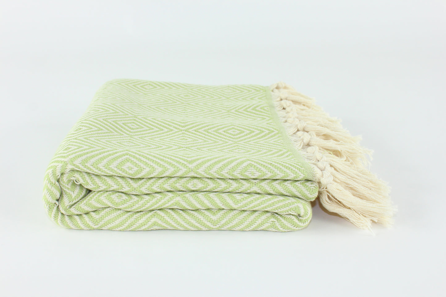 Premium Turkish Plain Diamond Towel Peshtemal Fouta (Light Pistachio)