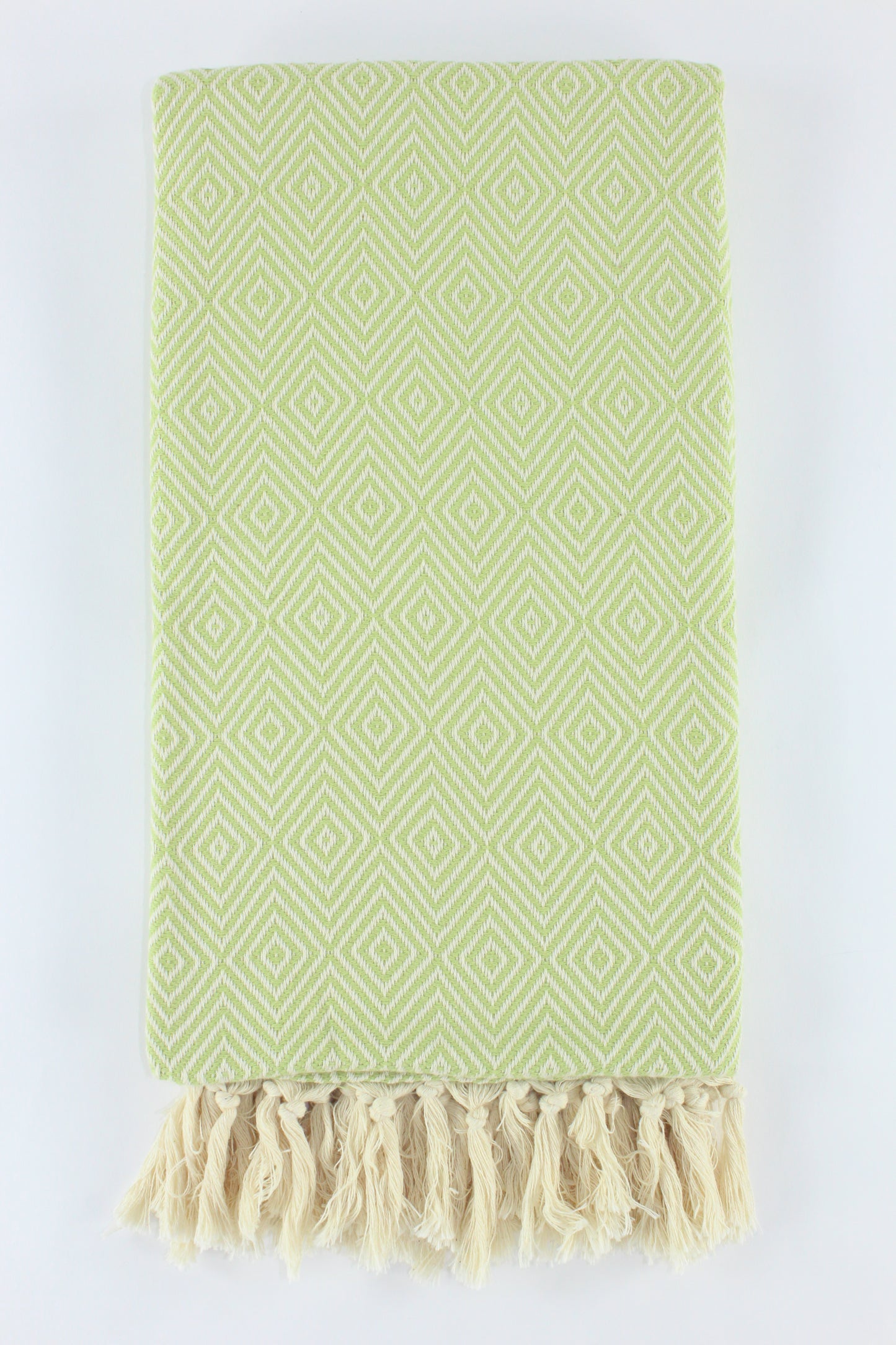 Premium Turkish Plain Diamond Towel Peshtemal Fouta (Light Pistachio)