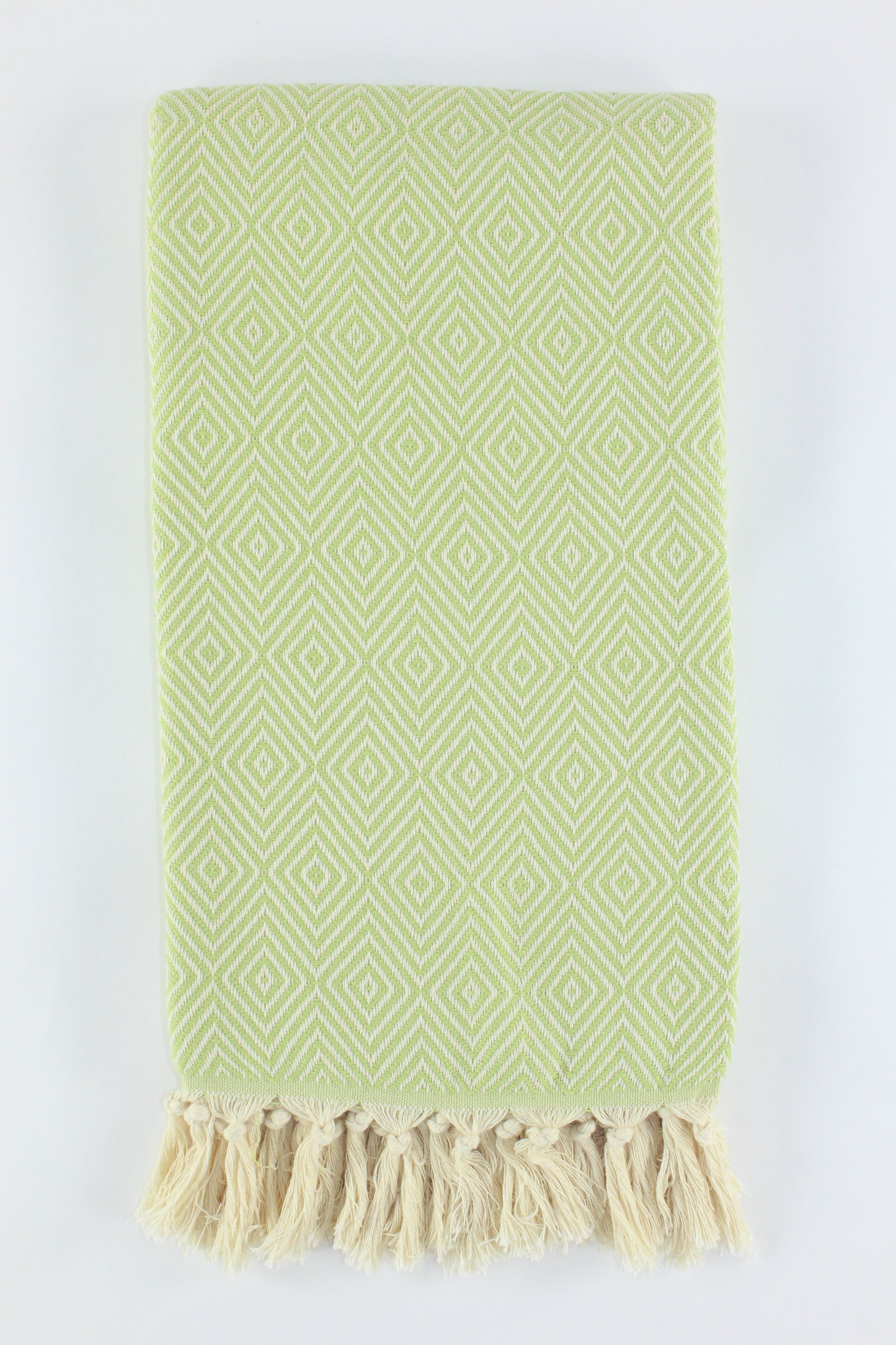 Premium Turkish Plain Diamond Towel Peshtemal Fouta (Light Pistachio)