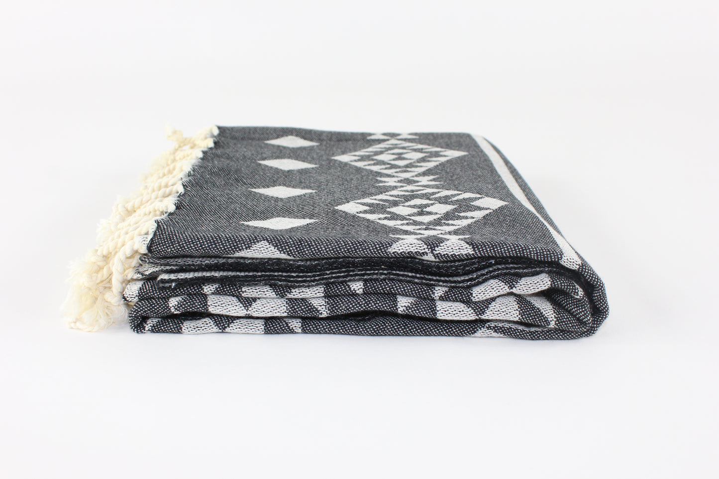 Premium Turkish Kilim Towel Peshtemal Fouta (Black)