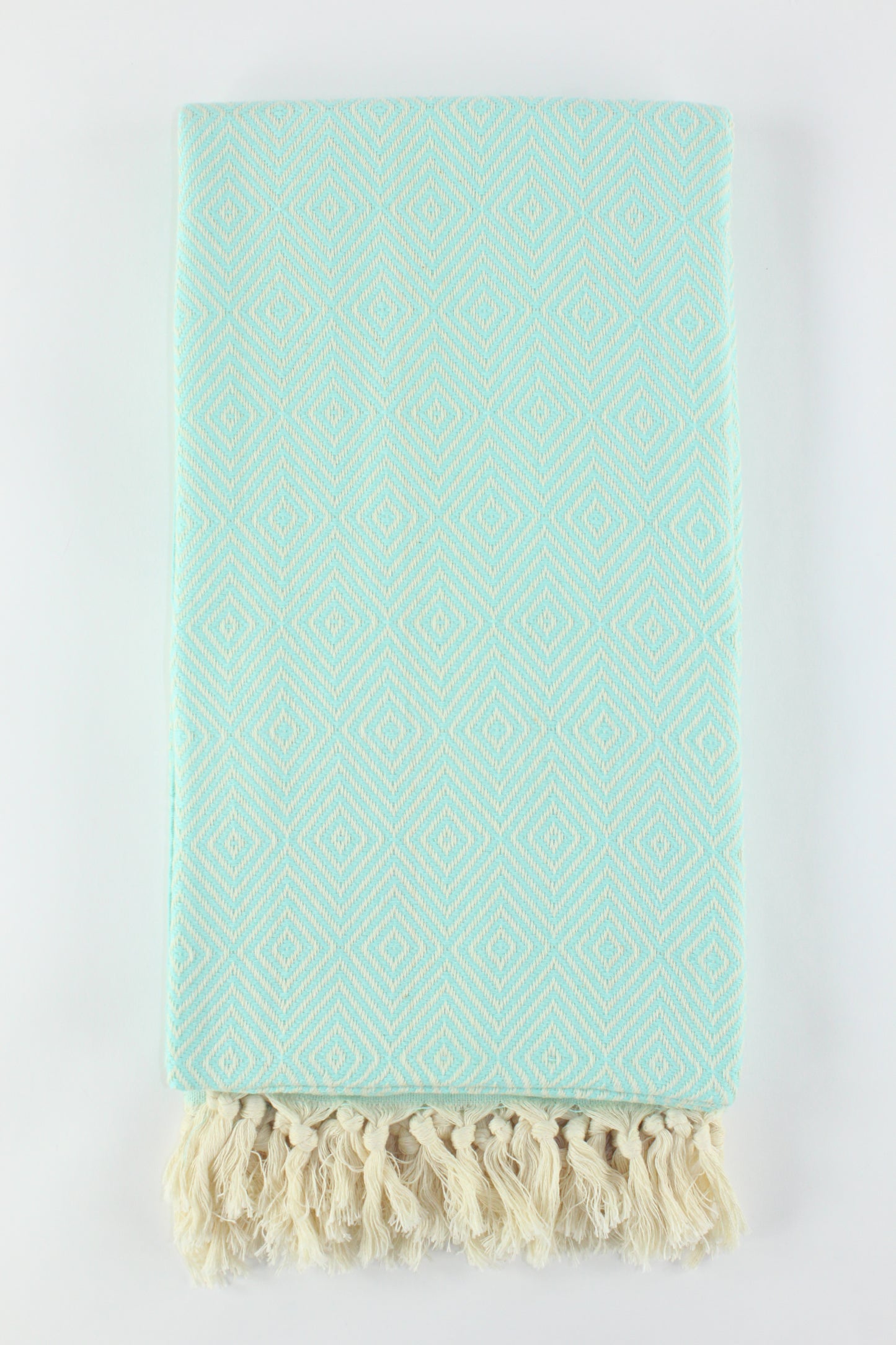 Premium Turkish Plain Diamond Towel Peshtemal Fouta (Mint)