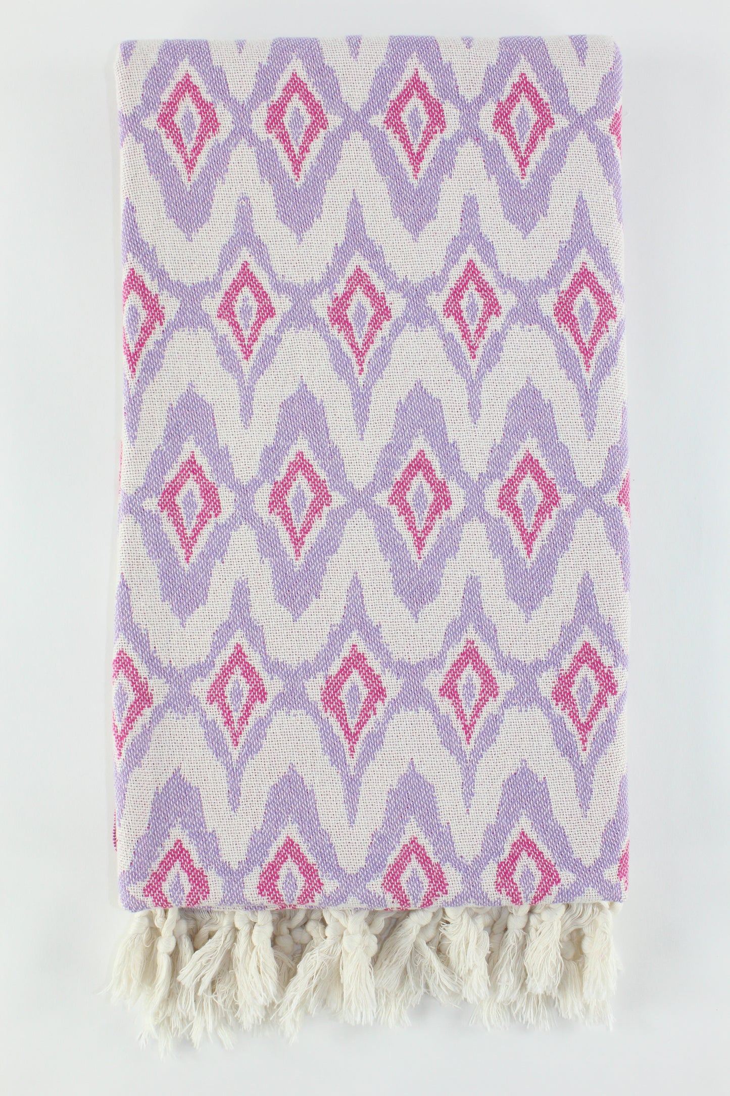 Premium Turkish Diamond Towel Peshtemal Fouta (Lilac & Fuchsia)