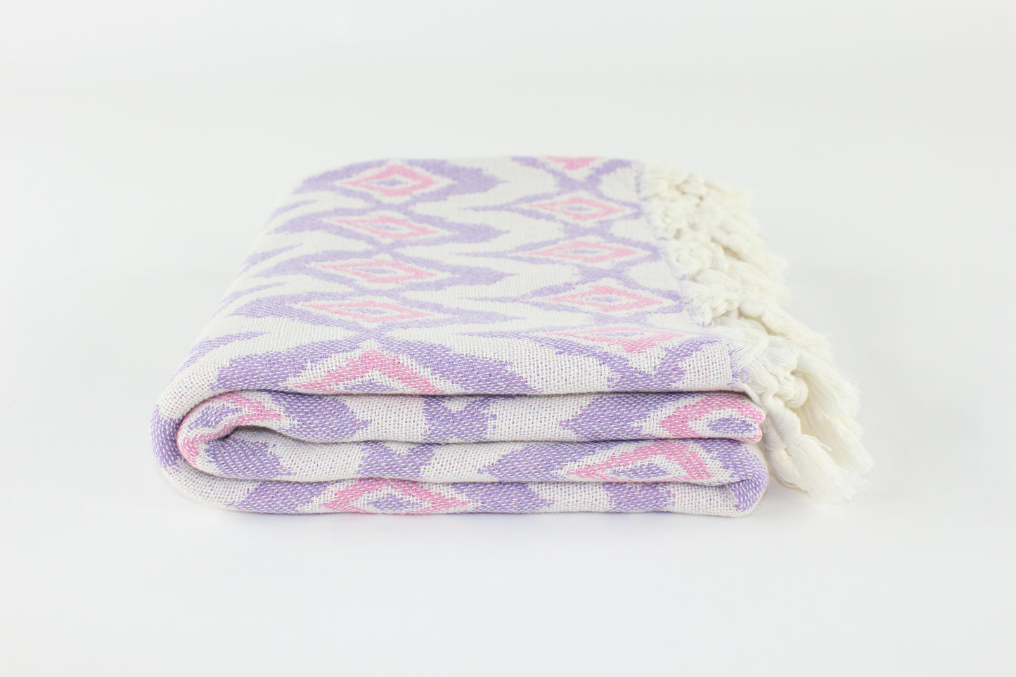 Premium Turkish Diamond Towel Peshtemal Fouta (Lilac & Pink)